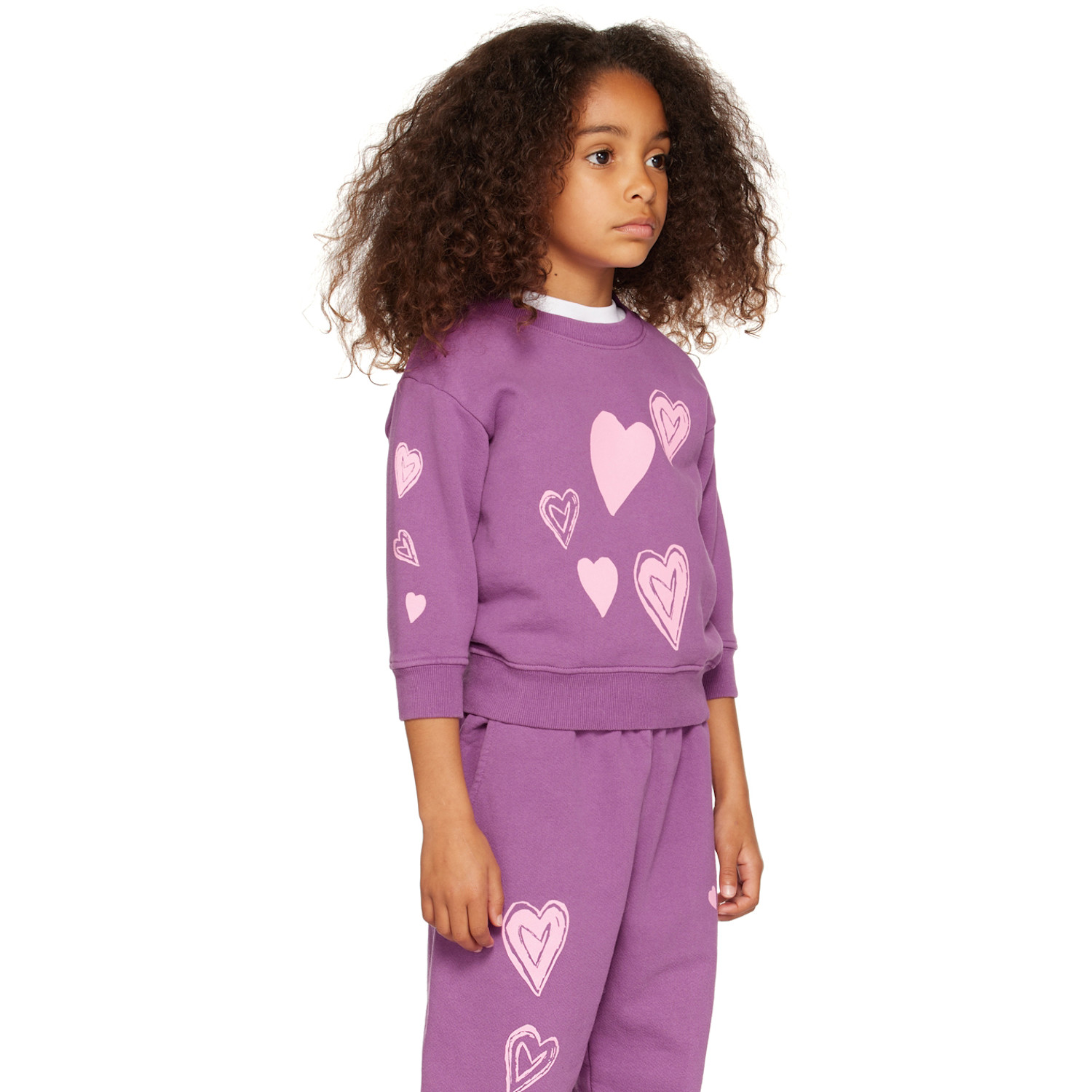  Kids Worldwide Ssense Exclusive Kids Purple Heart Sweatshirt 