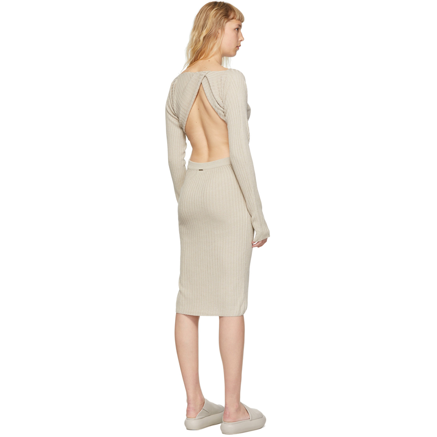 System Grey Acrylic Midi Dress 