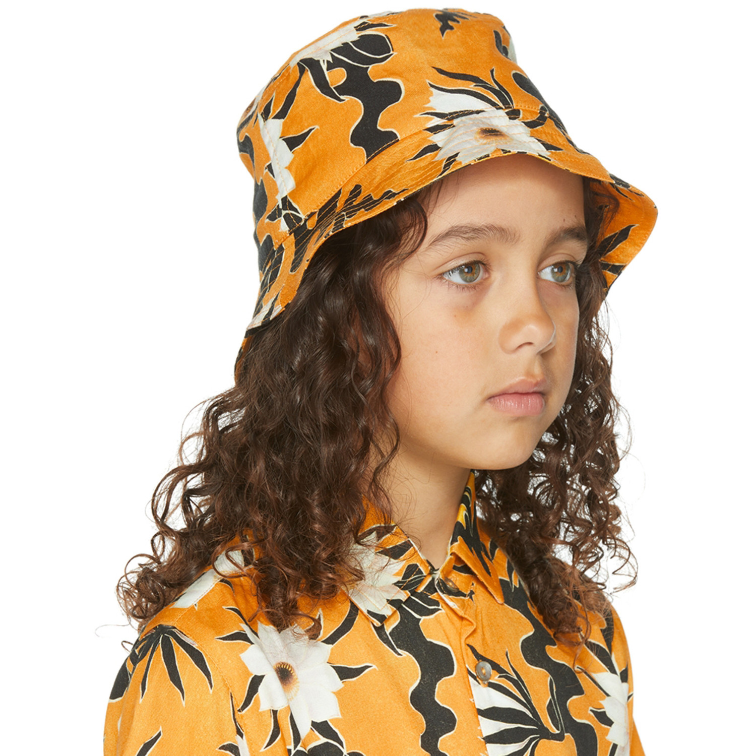  Endless Joy Ssense Exclusive Kids Orange Epiphyllum Bucket Hat 