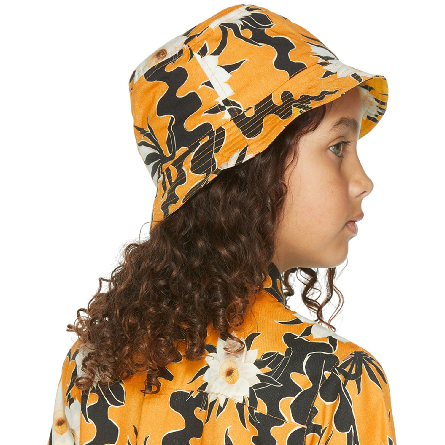  Endless Joy Ssense Exclusive Kids Orange Epiphyllum Bucket Hat 