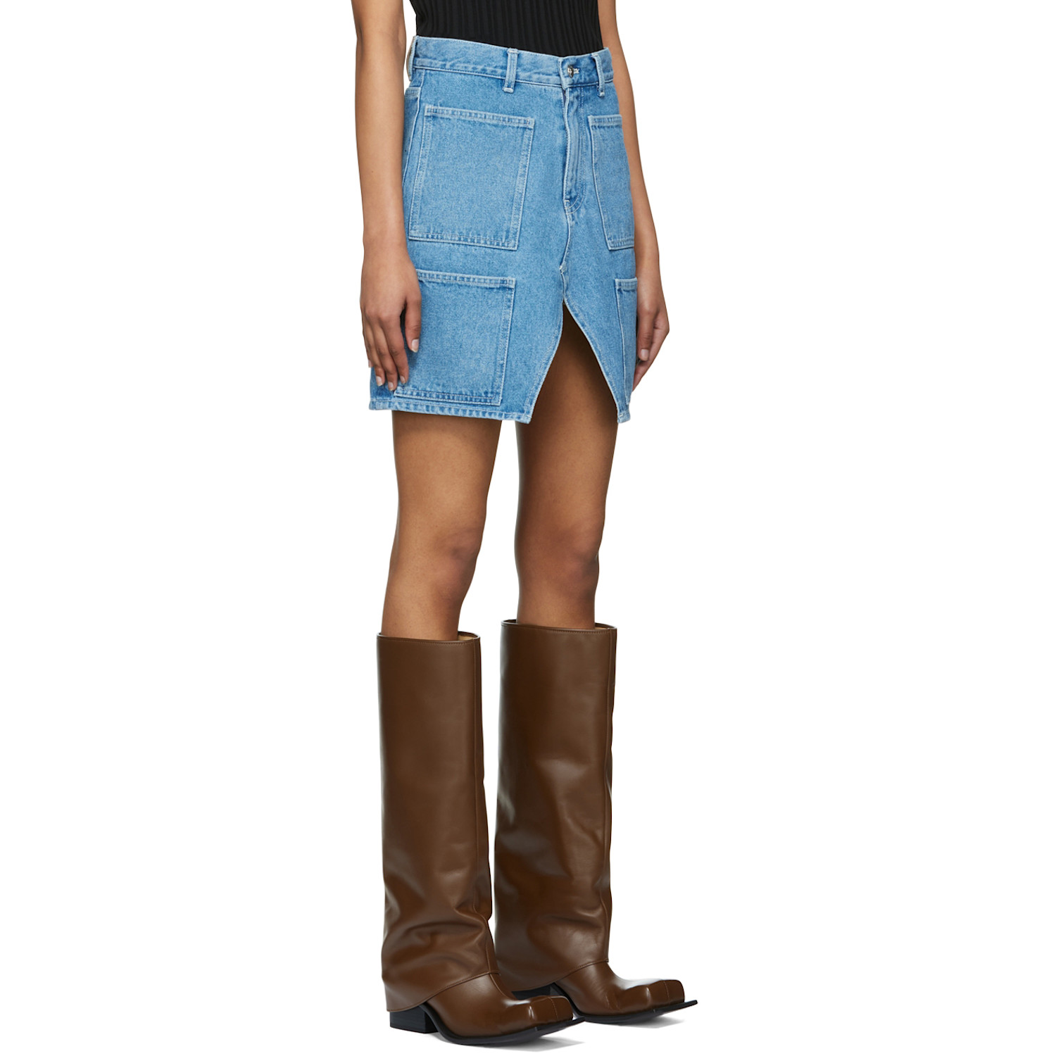  Lourdes Blue Cotton Miniskirt 
