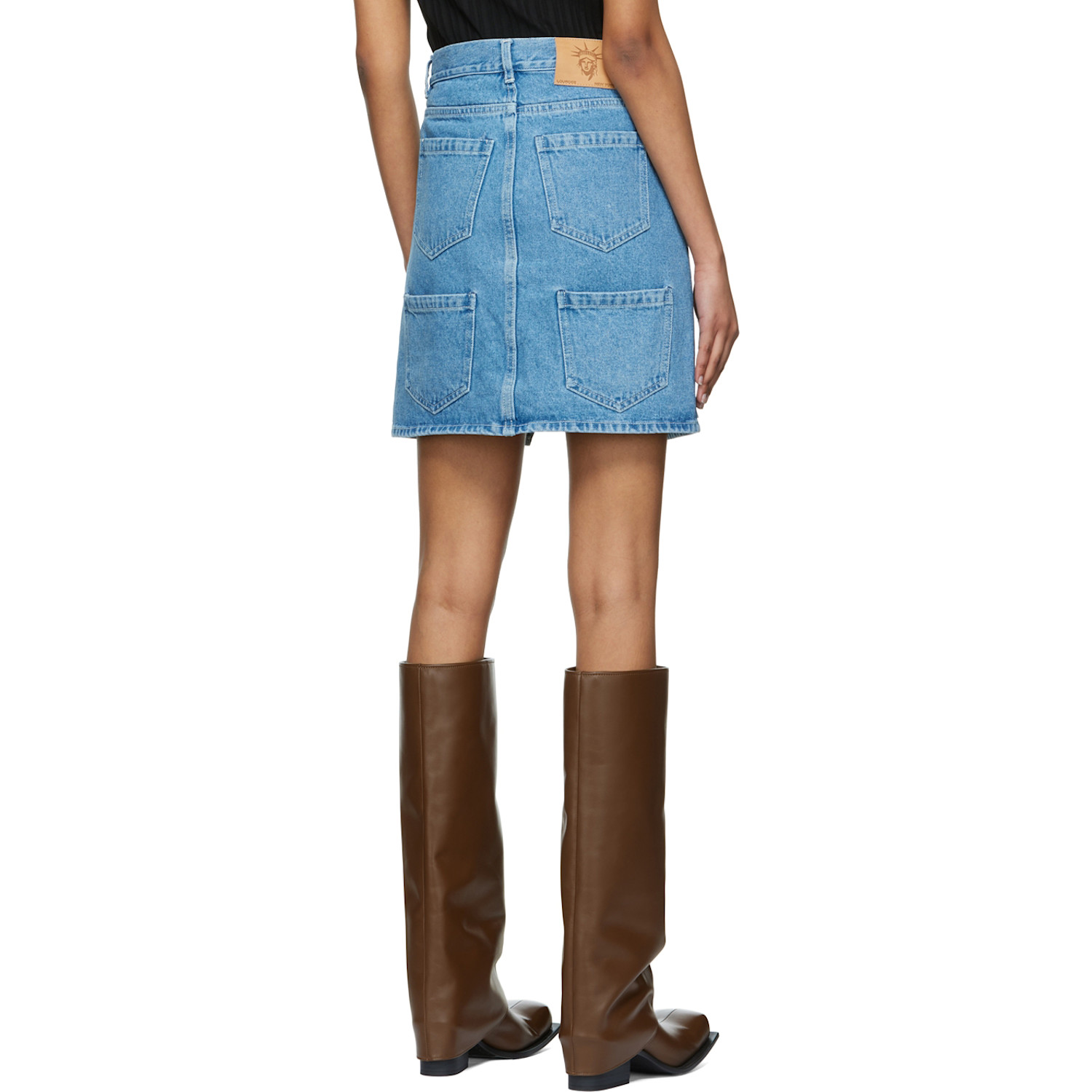  Lourdes Blue Cotton Miniskirt 