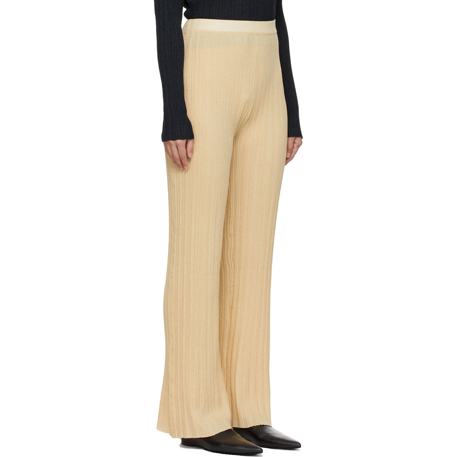  Drae Yellow Rib Glitter Trousers 