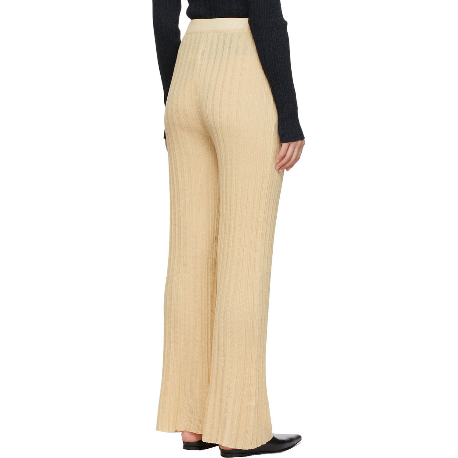  Drae Yellow Rib Glitter Trousers 
