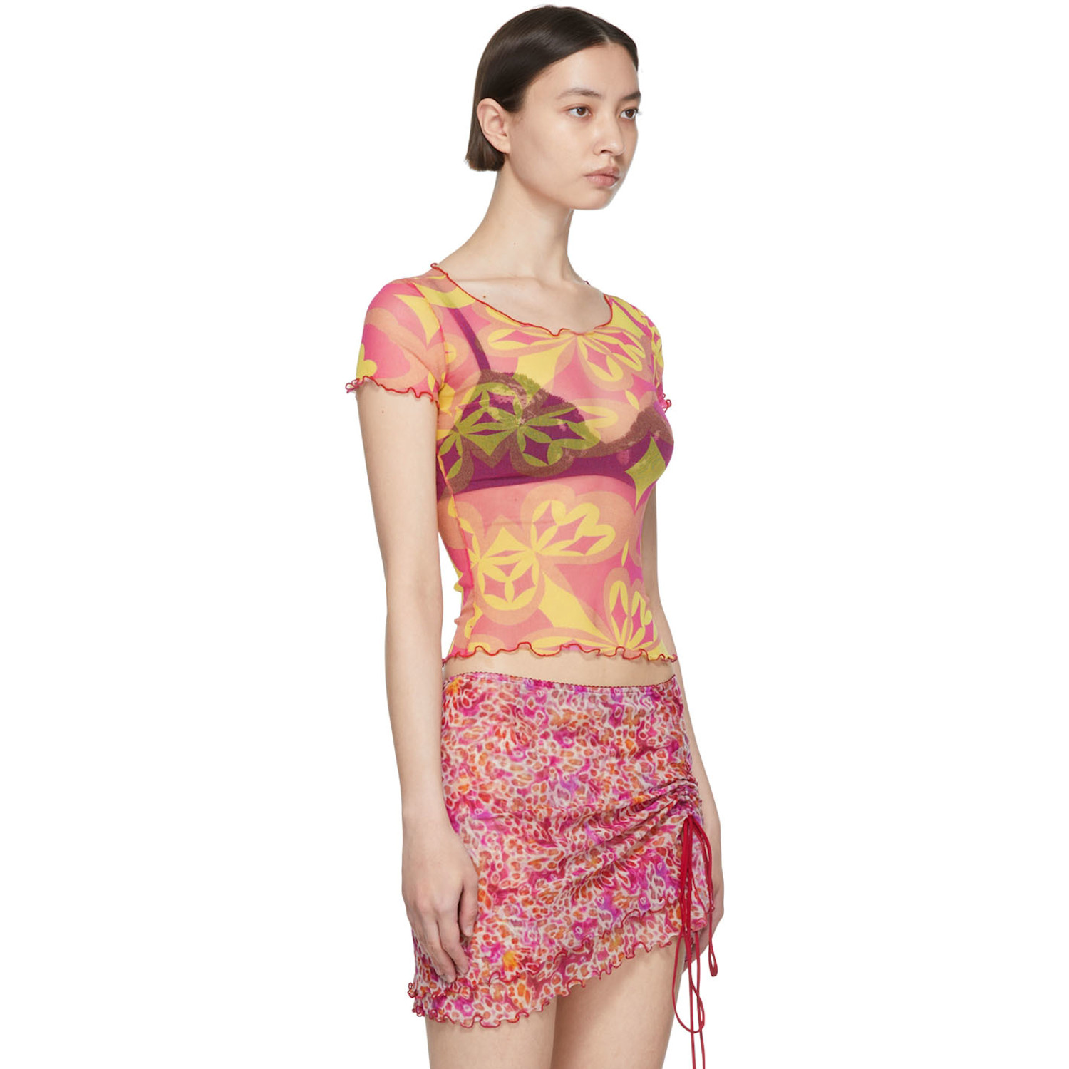  Priscavera Ssense Exclusive Pink Nylon T-shirt 