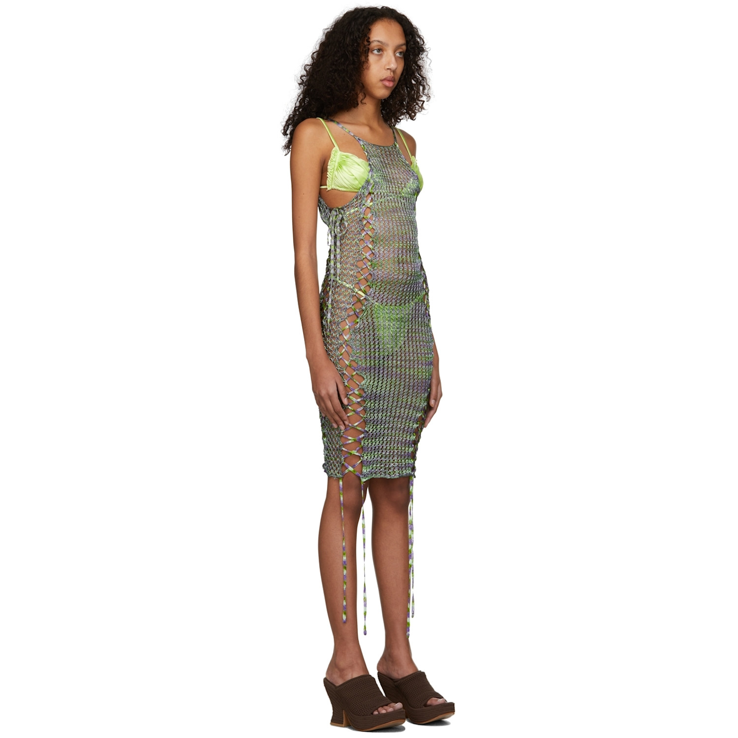  Isa Boulder Ssense Exclusive Green & Purple Broken Vase Dress 