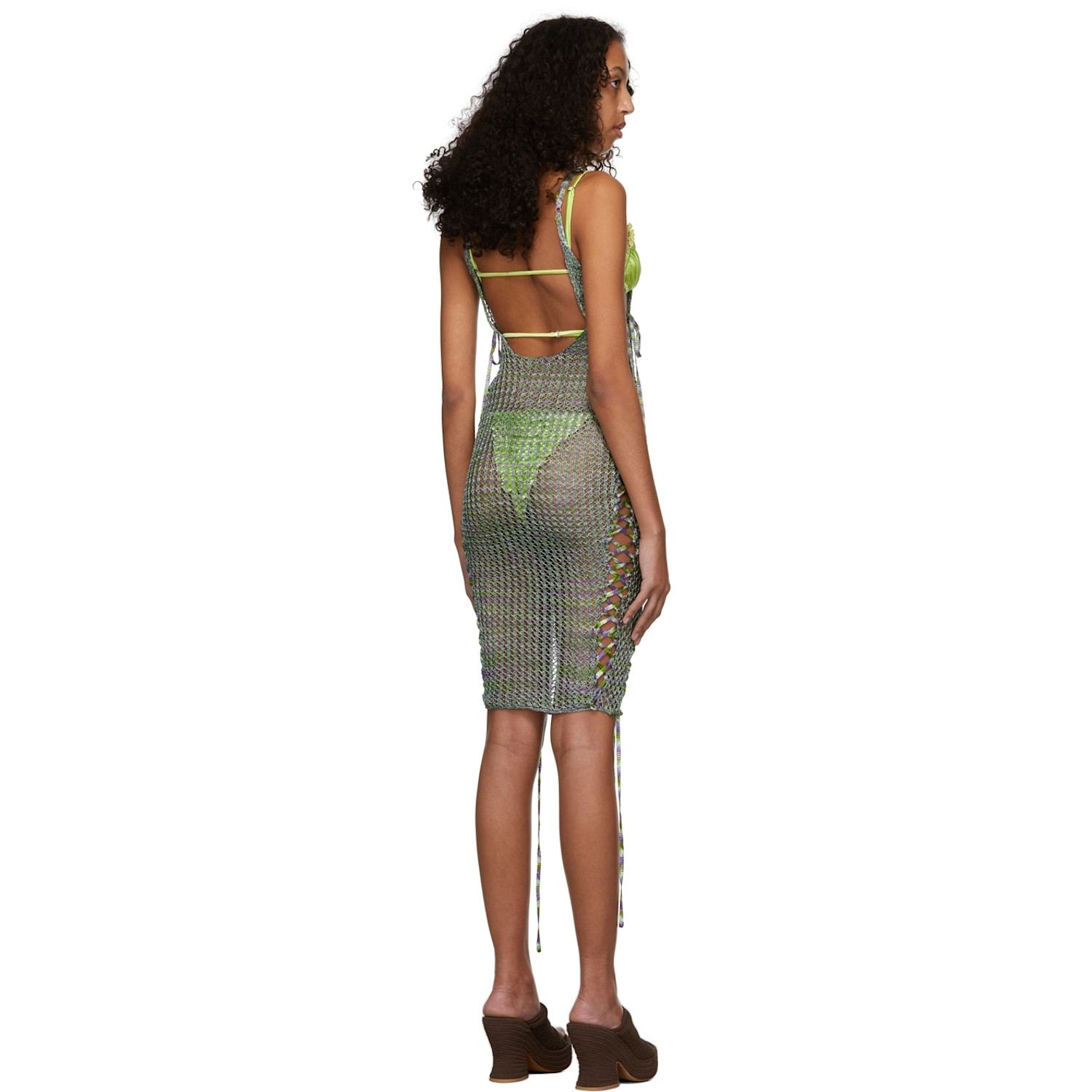  Isa Boulder Ssense Exclusive Green & Purple Broken Vase Dress 