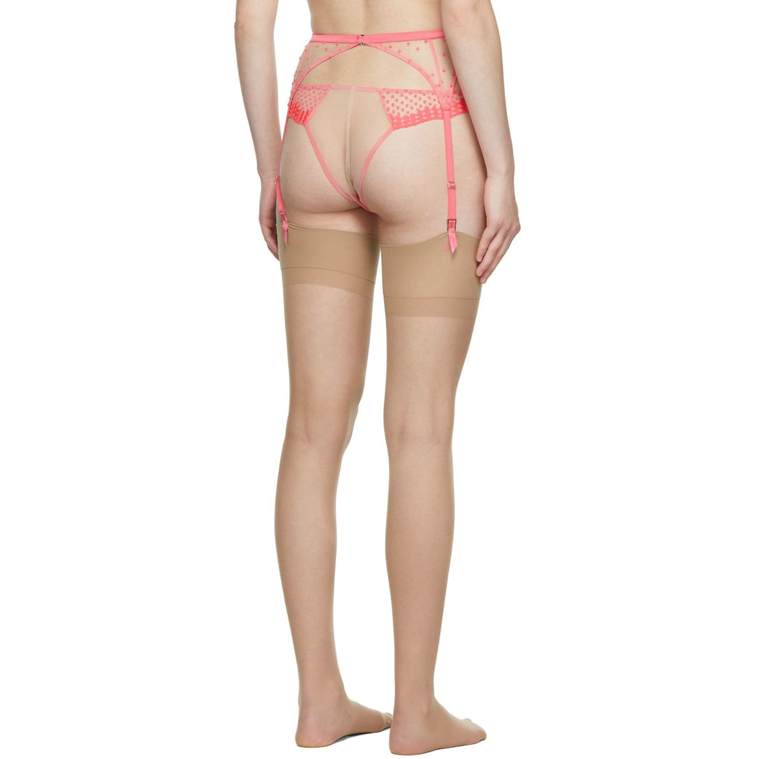  Fleur Du Mal Pink Dotty Garter Belt 
