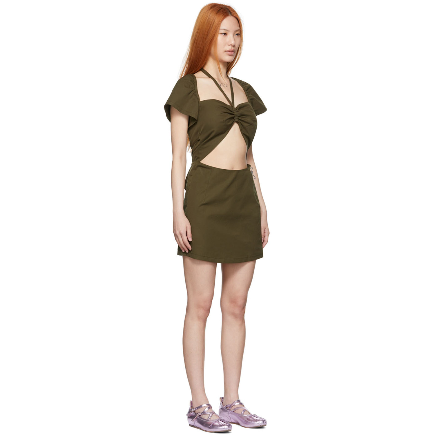  Rose Murdoch Khaki Sasha Mini Dress 