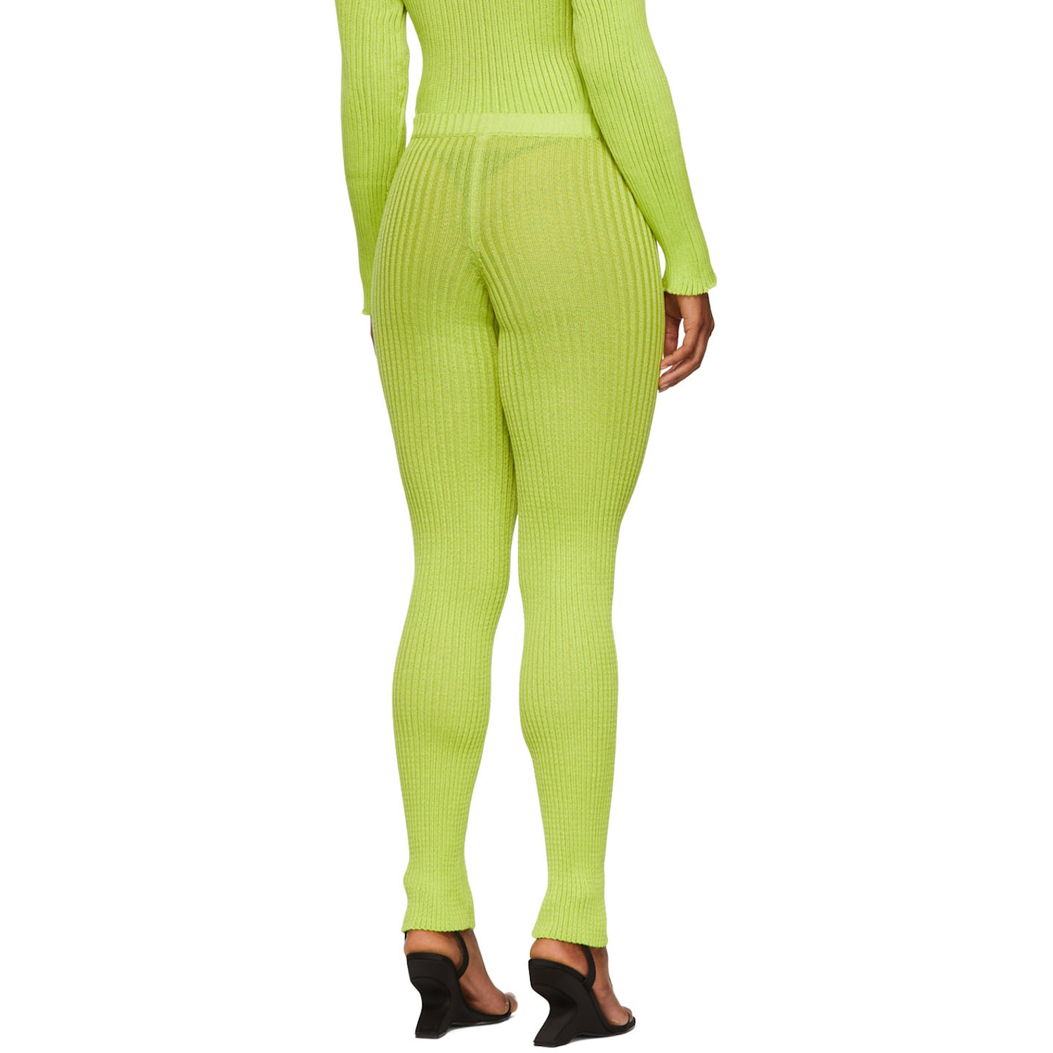  A. Roege Hove Green Nylon & Cotton Leggings 