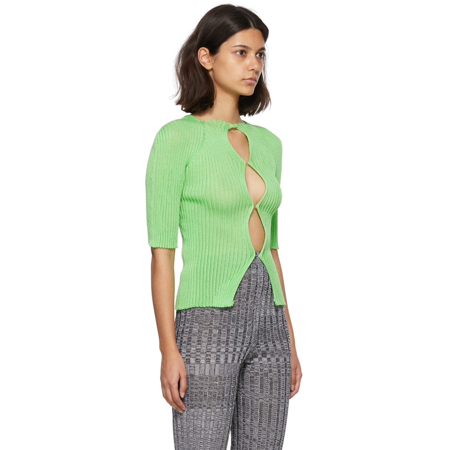  A. Roege Hove Ssense Exclusive Green Nylon Cardigan 