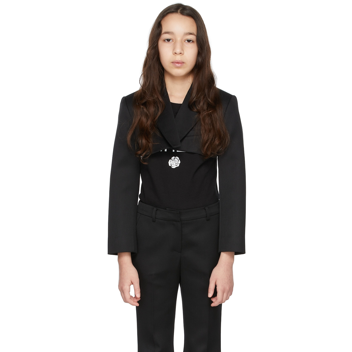  KimhĒkim Kids Black Emma Cropped Blazer 