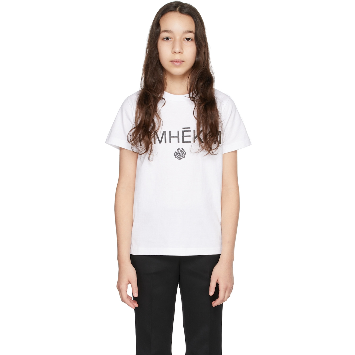  KimhĒkim Kids White Logo Rose T-shirt 
