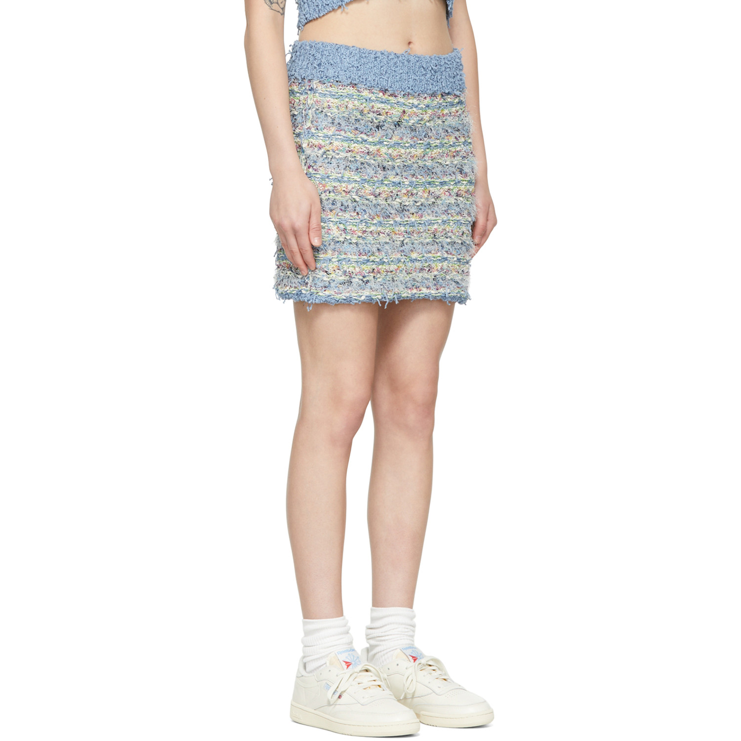  Sjyp Blue Cotton Mini Skirt 