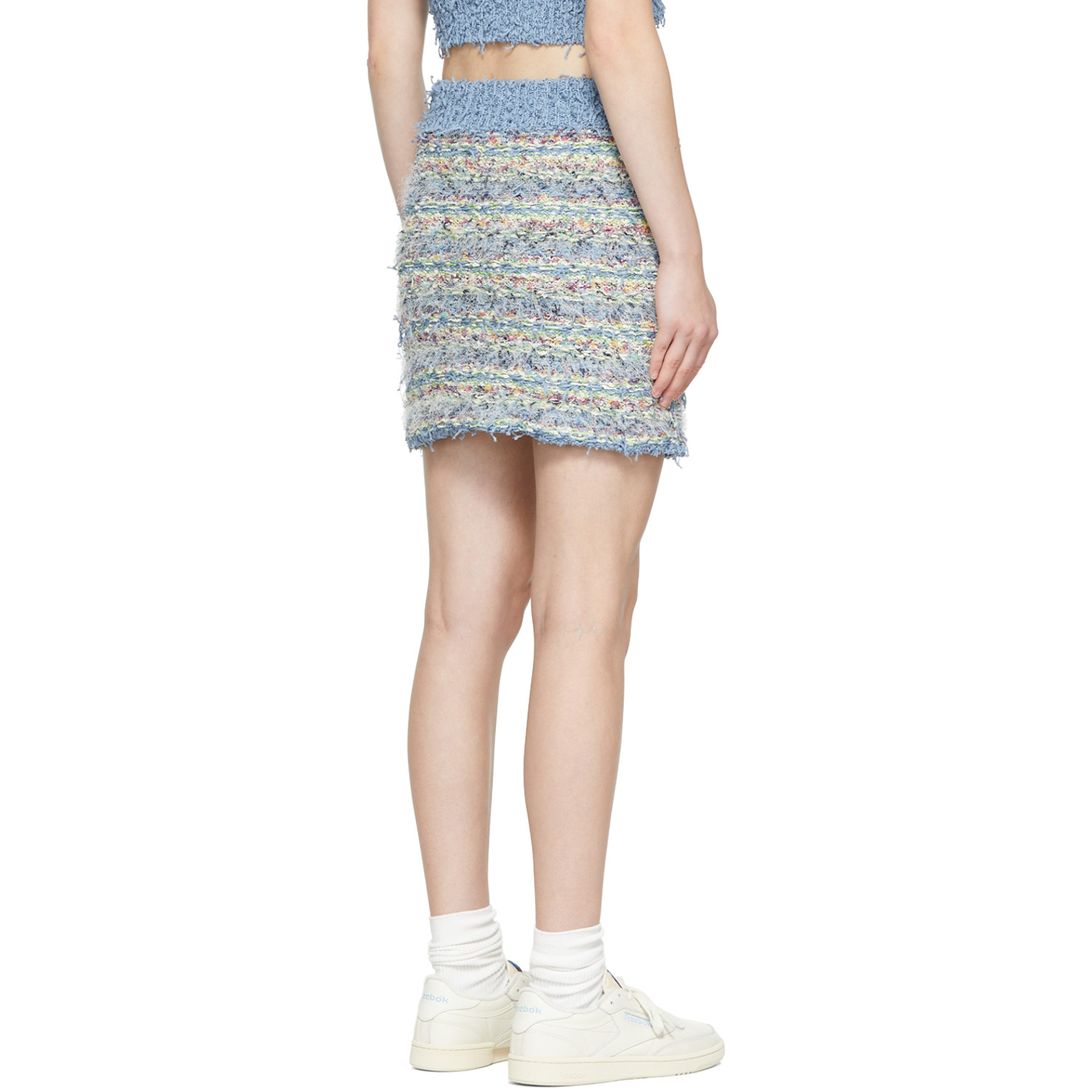  Sjyp Blue Cotton Mini Skirt 
