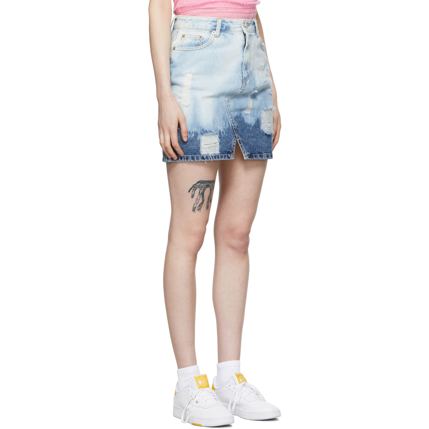  Sjyp Blue Denim Mini Skirt 