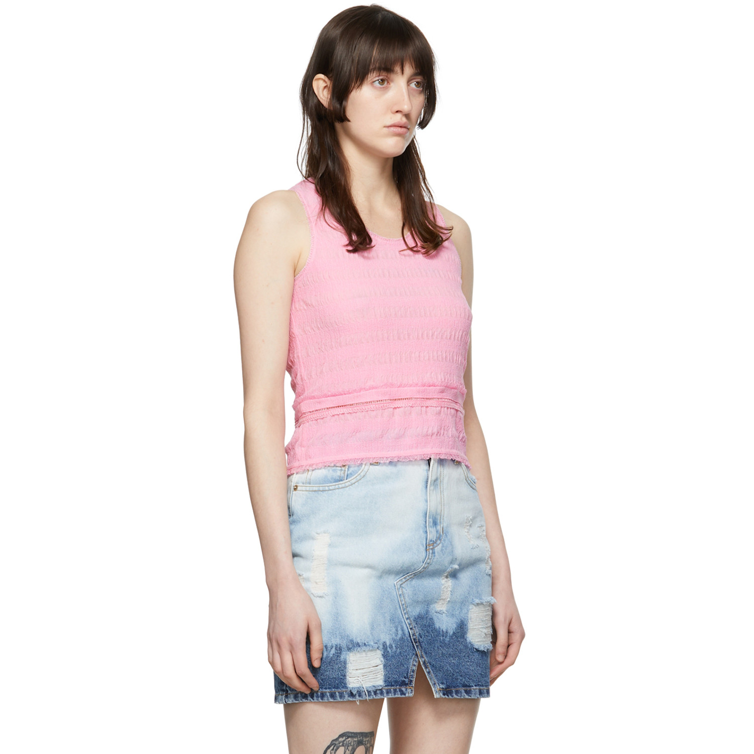  Sjyp Pink Polyester Tank Top 