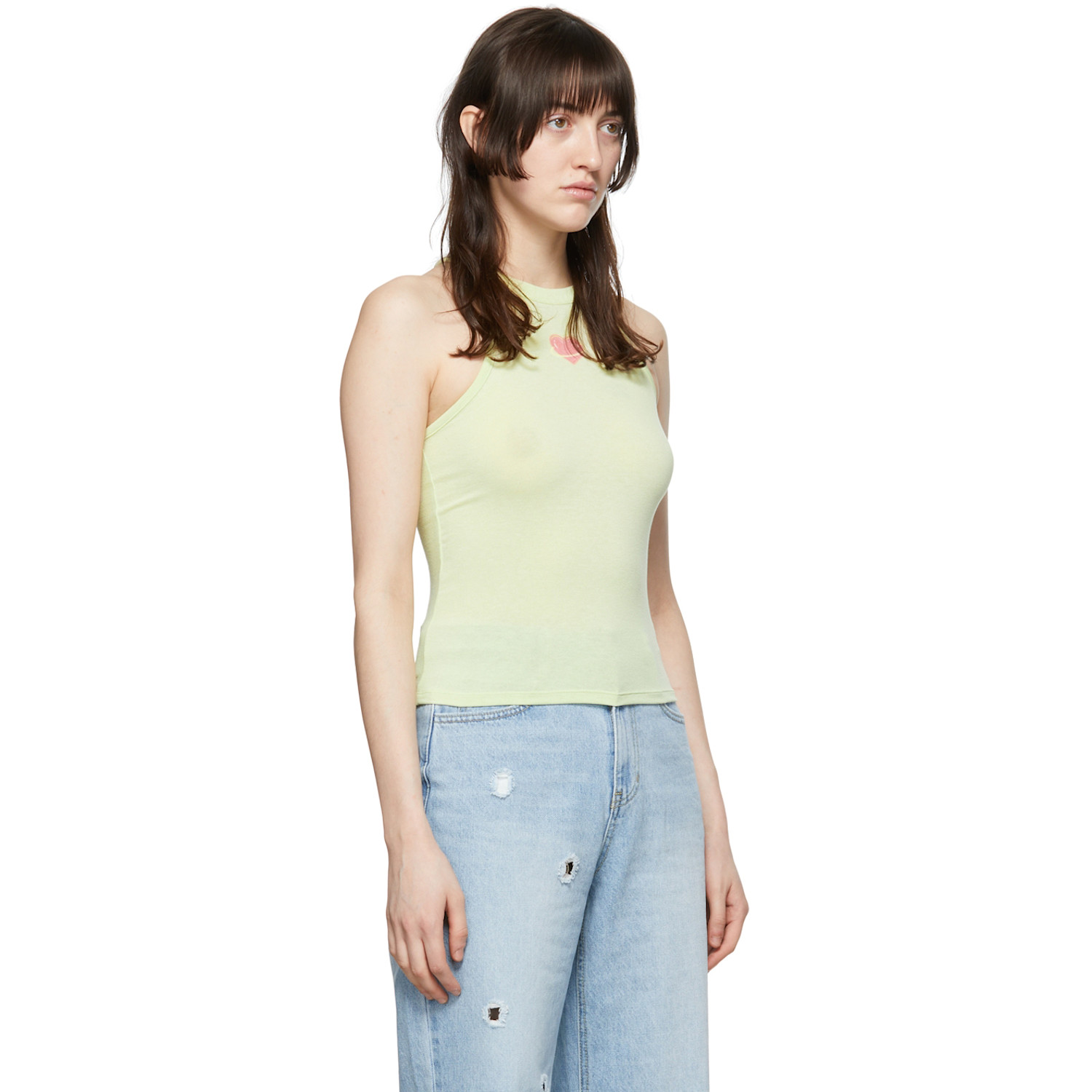 Sjyp Green Rayon Tank Top 
