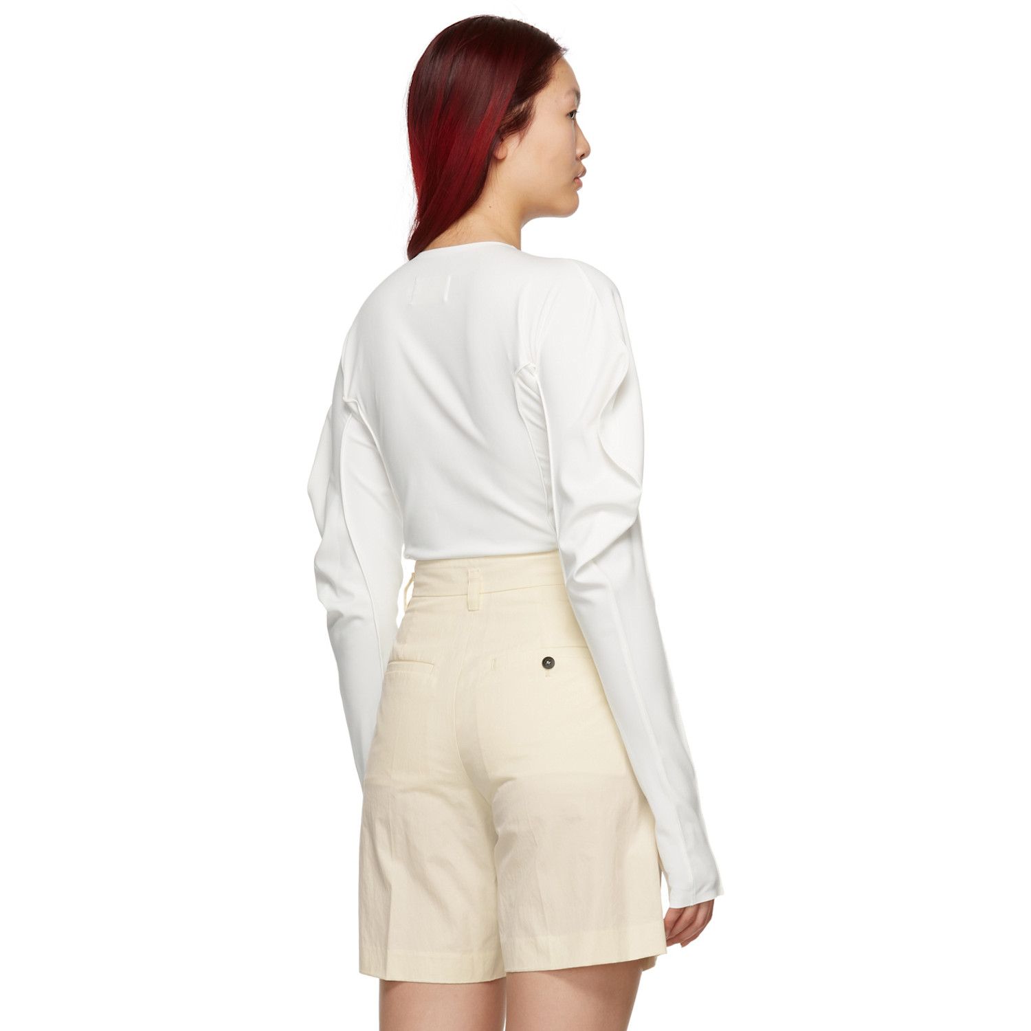  Low Classic White Slim Buttoned Bodysuit 