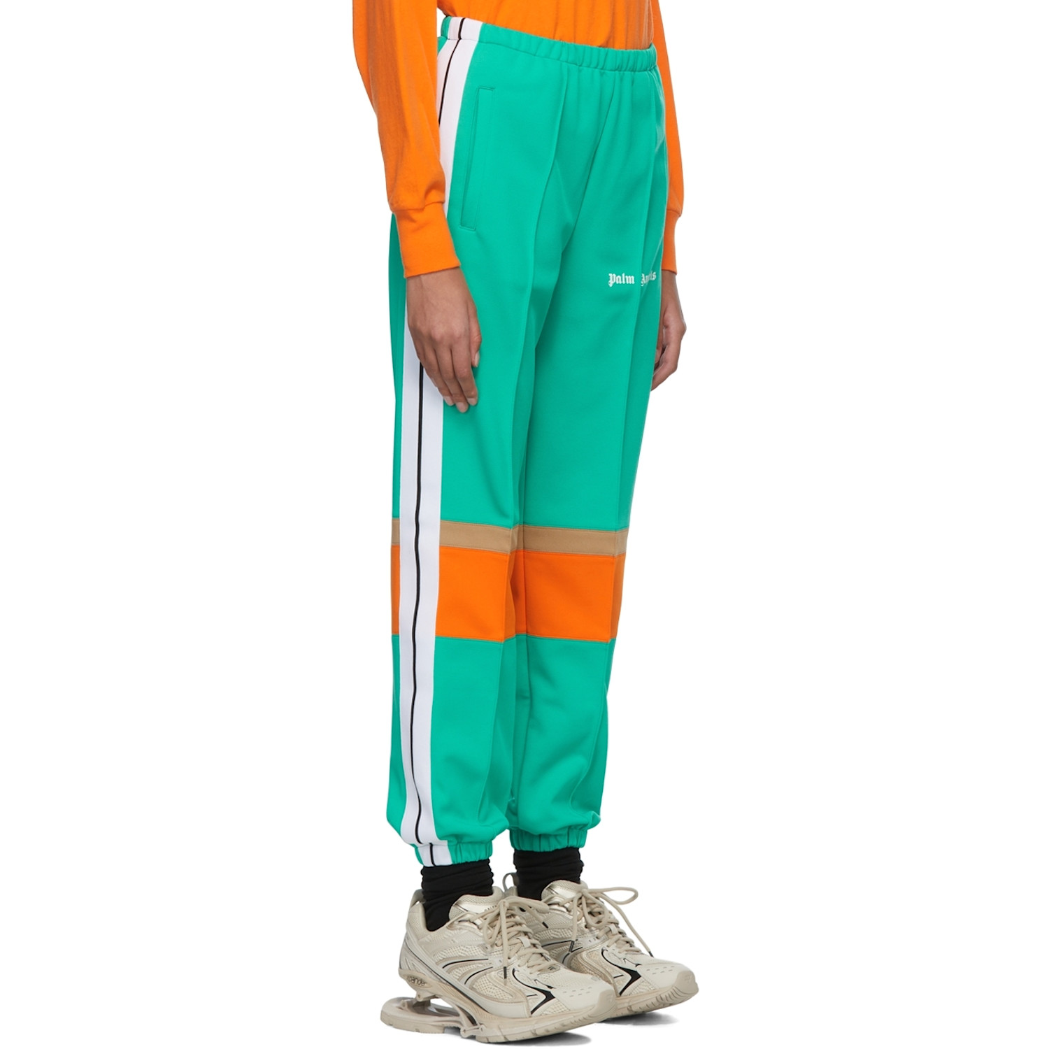  Palm Angels Green & Orange Track Lounge Pants 