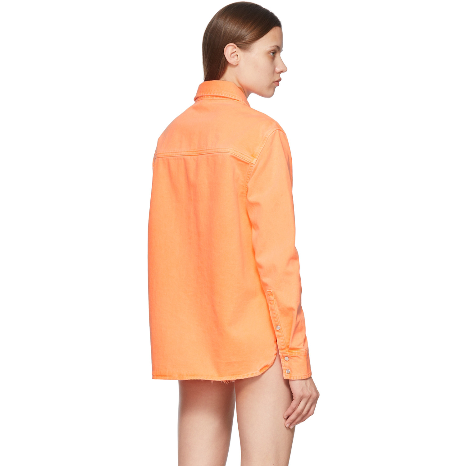  Palm Angels Orange Denim Shirts 
