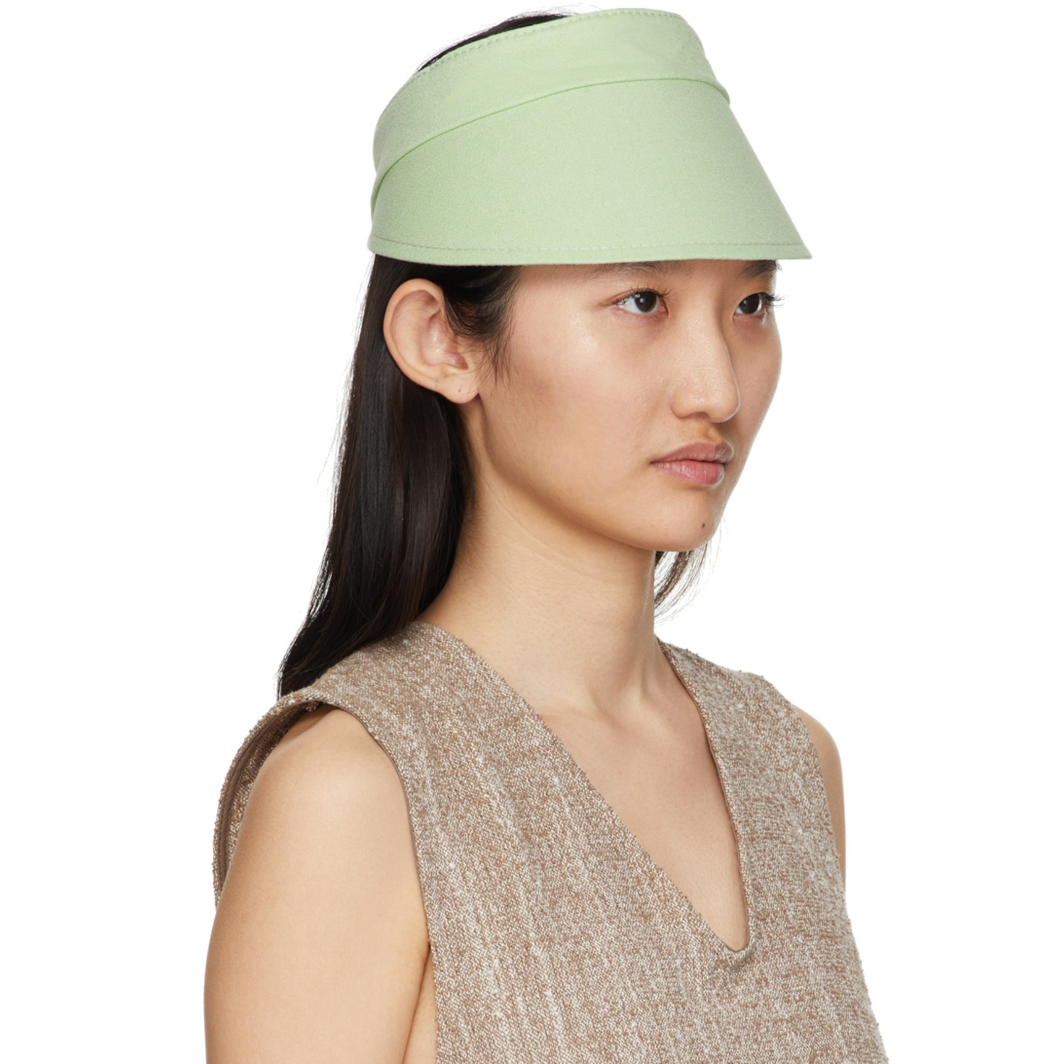  Maison Michel Reversible Green Cotton Patty Visor 