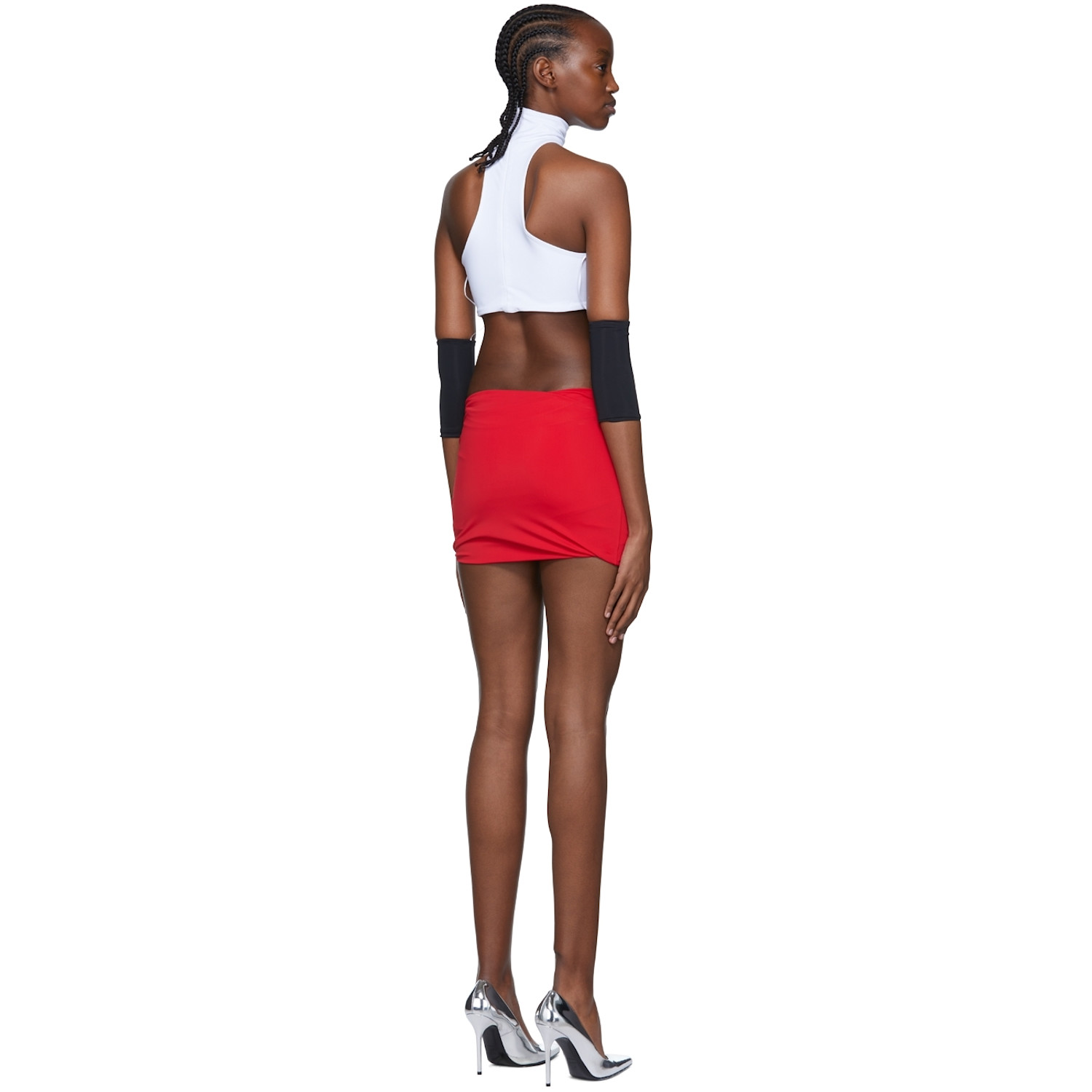  Maximilian Davis Red Nylon One-piece Swimsuit 