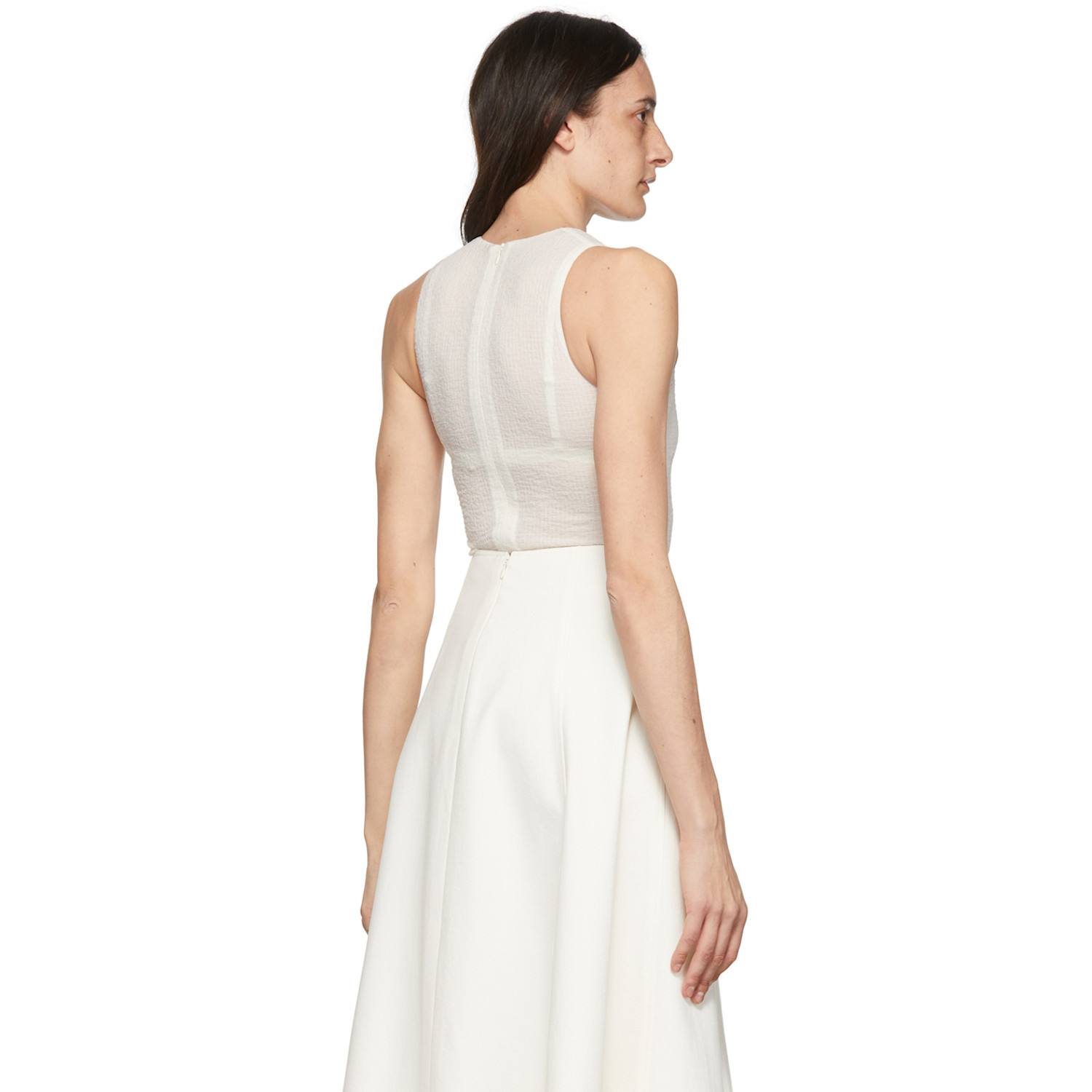  Gia Studios White Polyester Bodysuit 