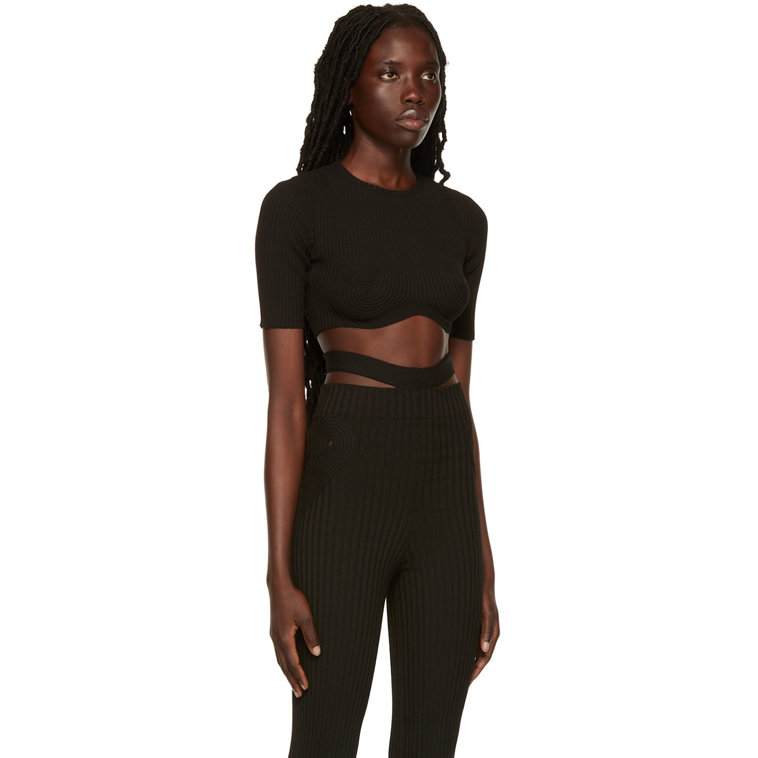  AndreĀdamo Black Cropped Sweater 