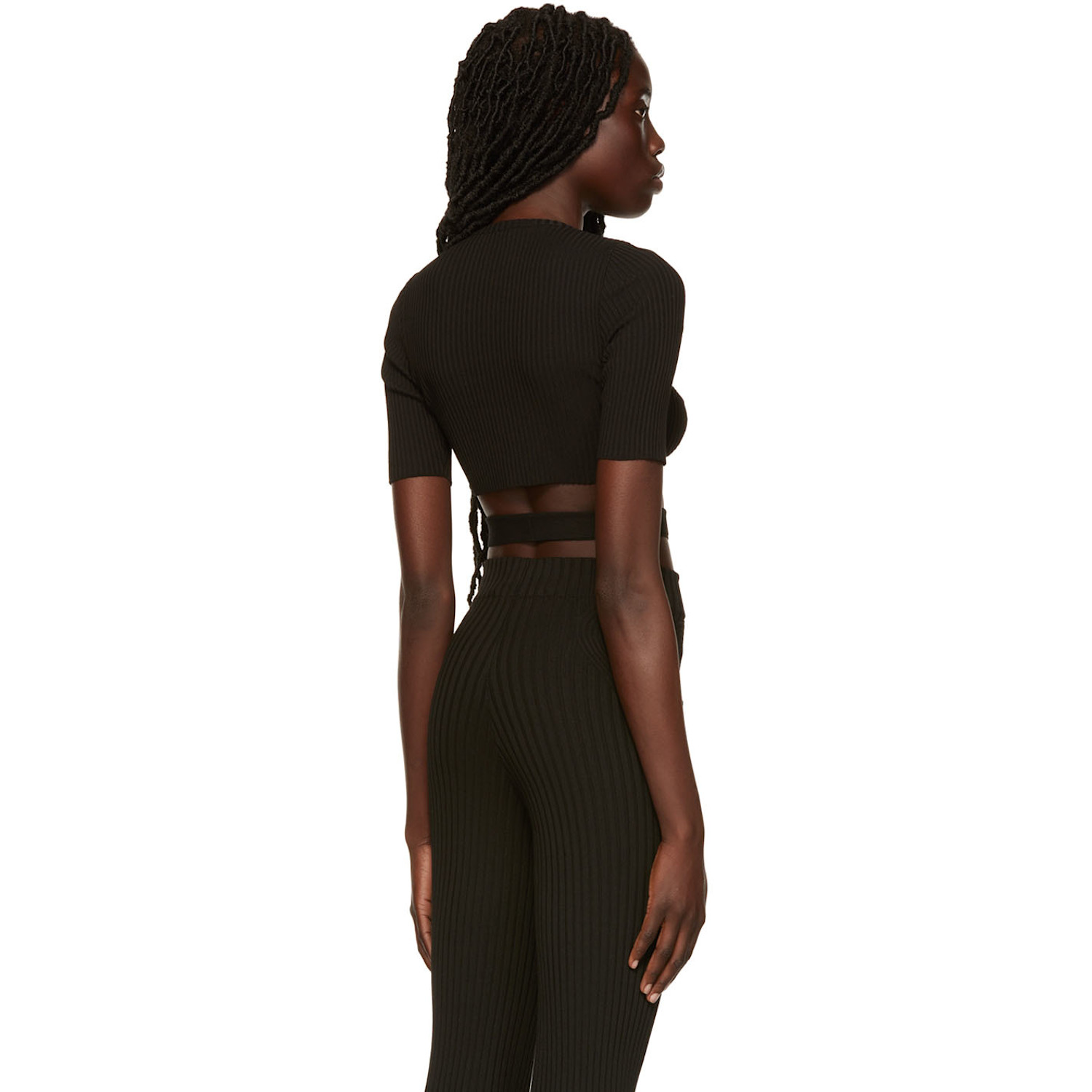  AndreĀdamo Black Cropped Sweater 