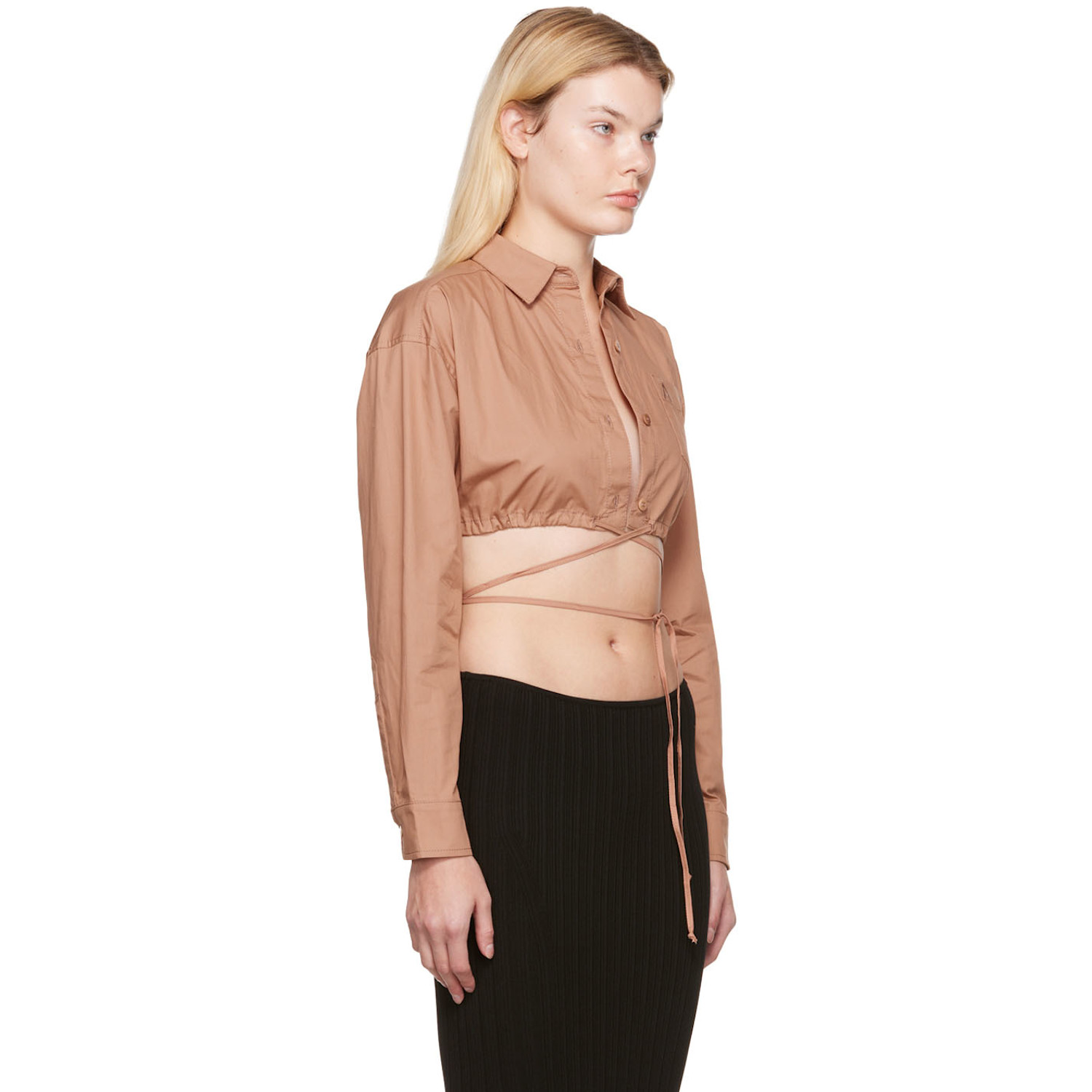  AndreĀdamo Pink Drawstring Shirt 
