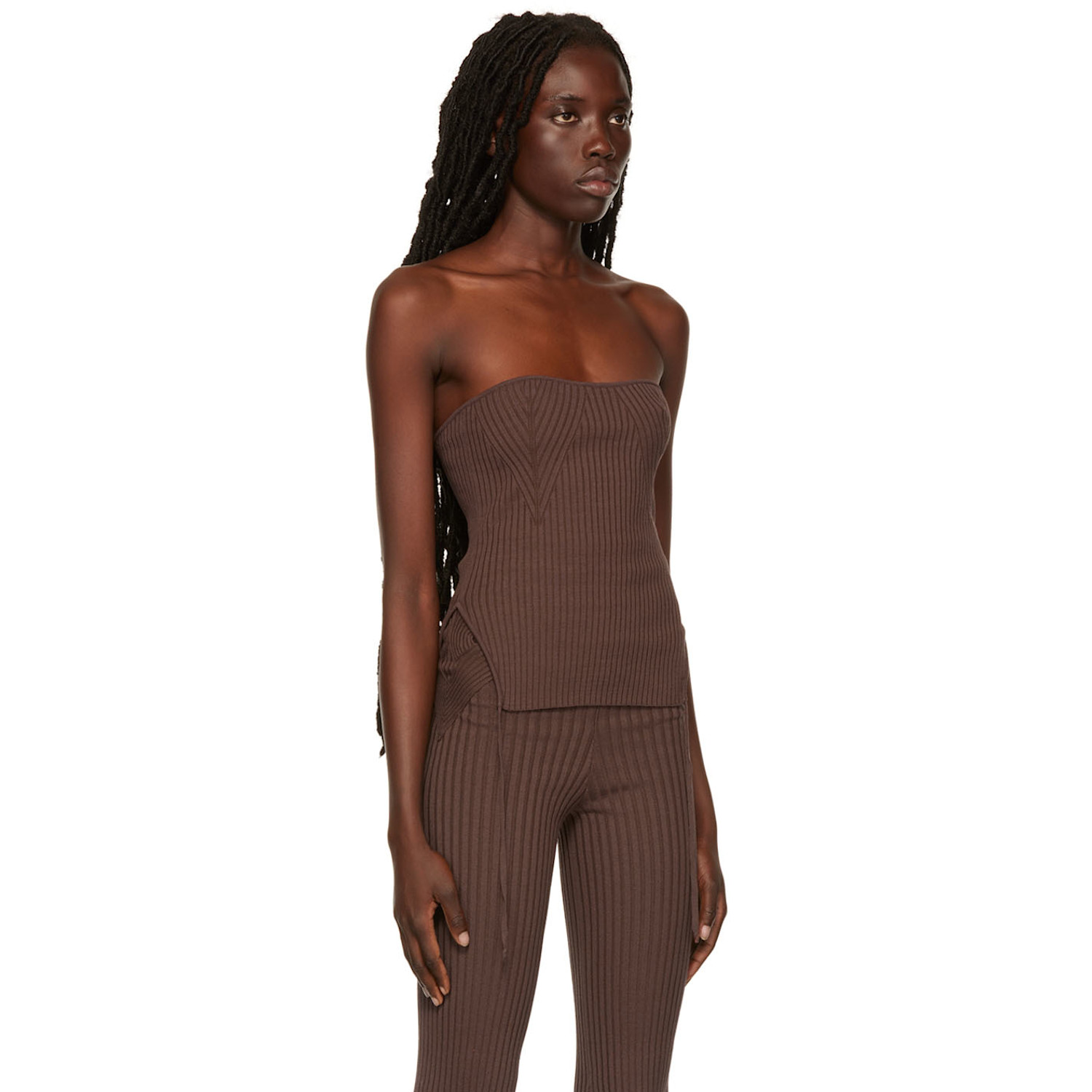  AndreĀdamo Brown Rib Camisole 