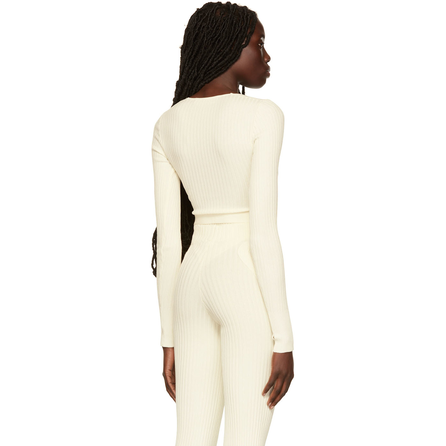  AndreĀdamo Off-white Rib Bodysuit 