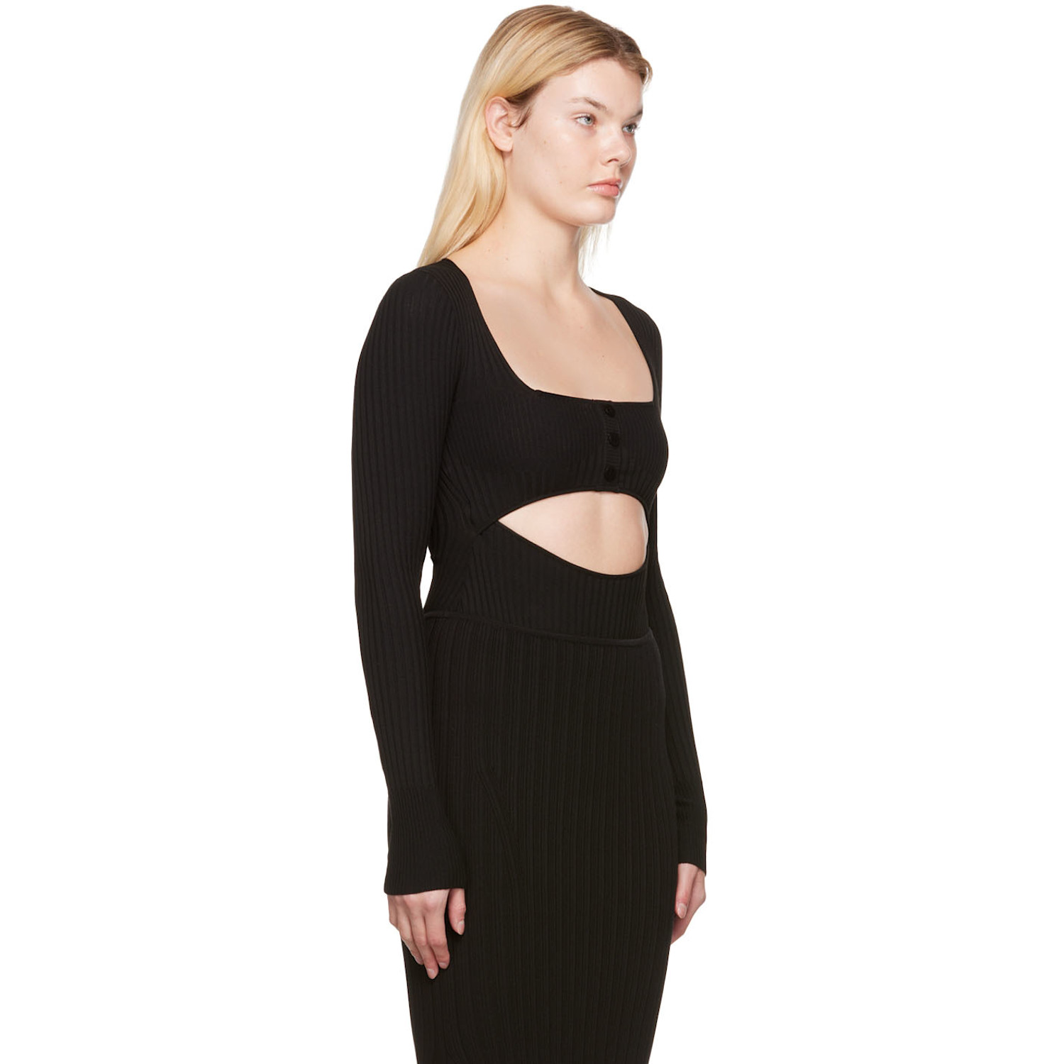  AndreĀdamo Black Cut-out Bodysuit 
