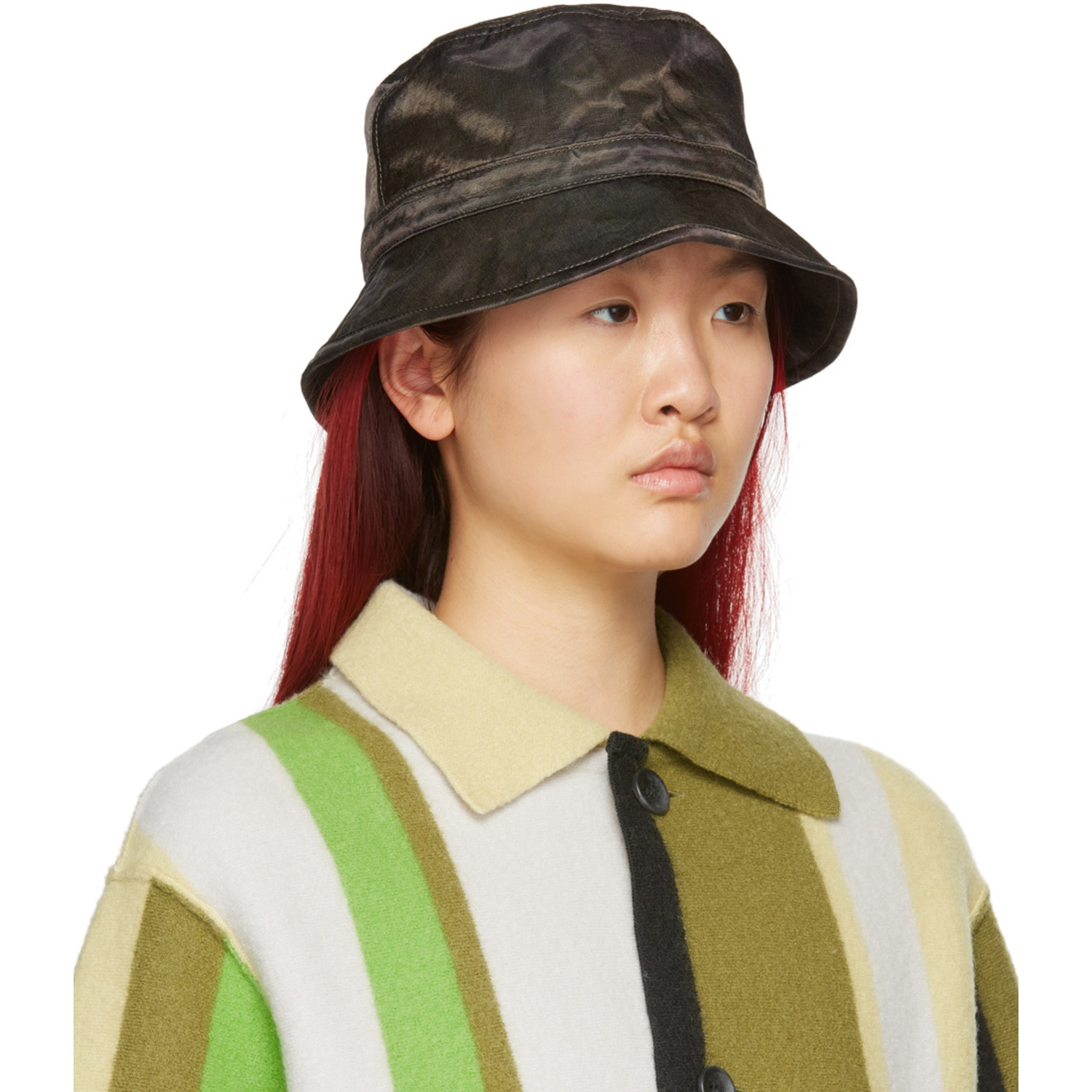  Perverze Brown & Green Cover Bucket Hat 
