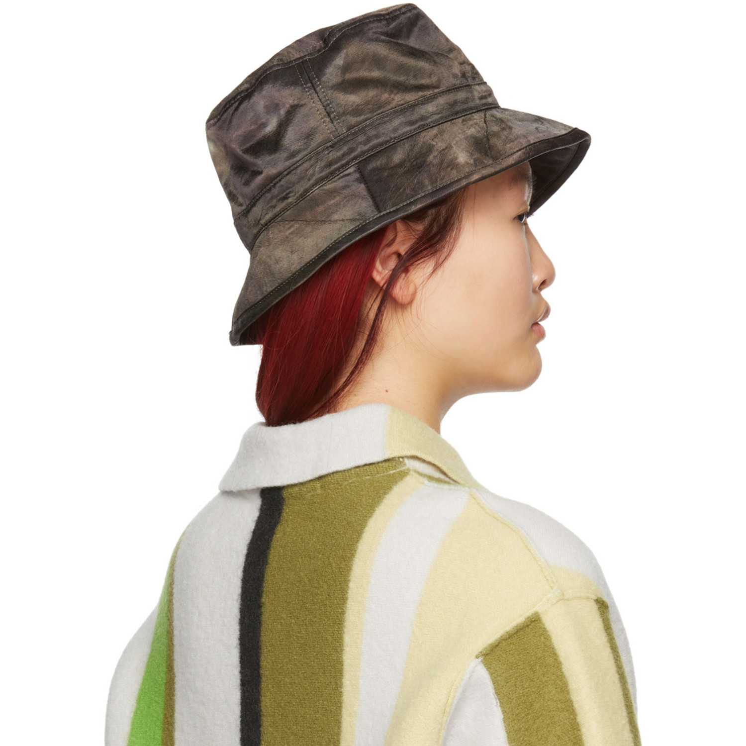  Perverze Brown & Green Cover Bucket Hat 