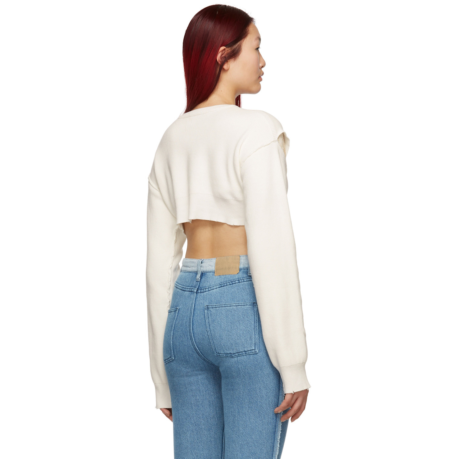  Perverze Reversible White Loose Short Sweater 