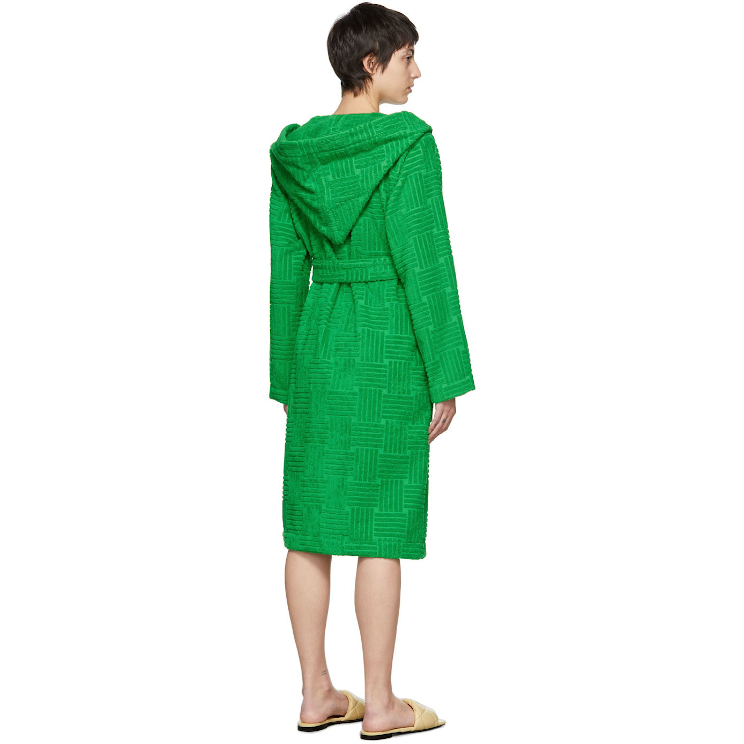  Bottega Veneta Green Intreccio Bath Robe 