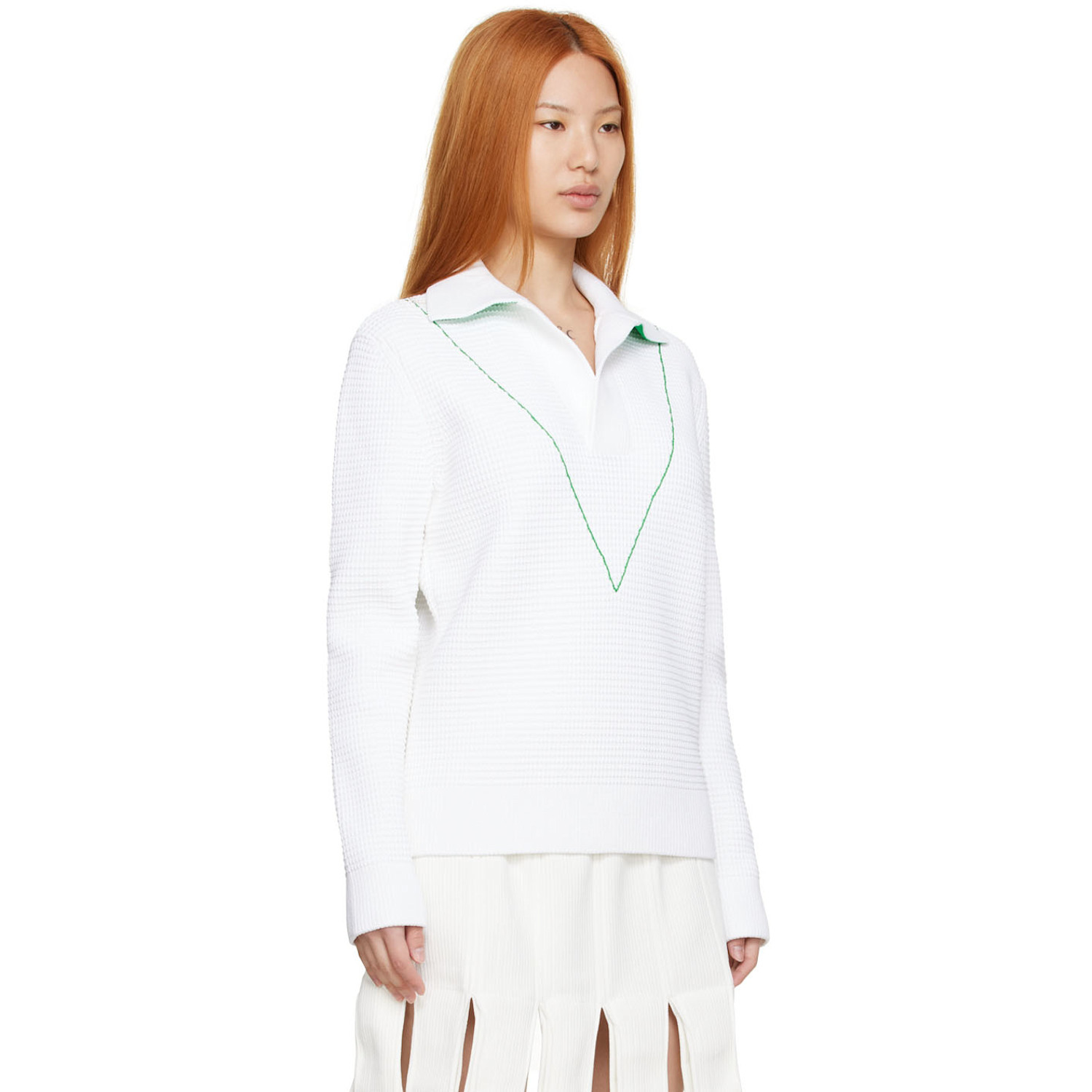  Bottega Veneta White Nylon Sweater 