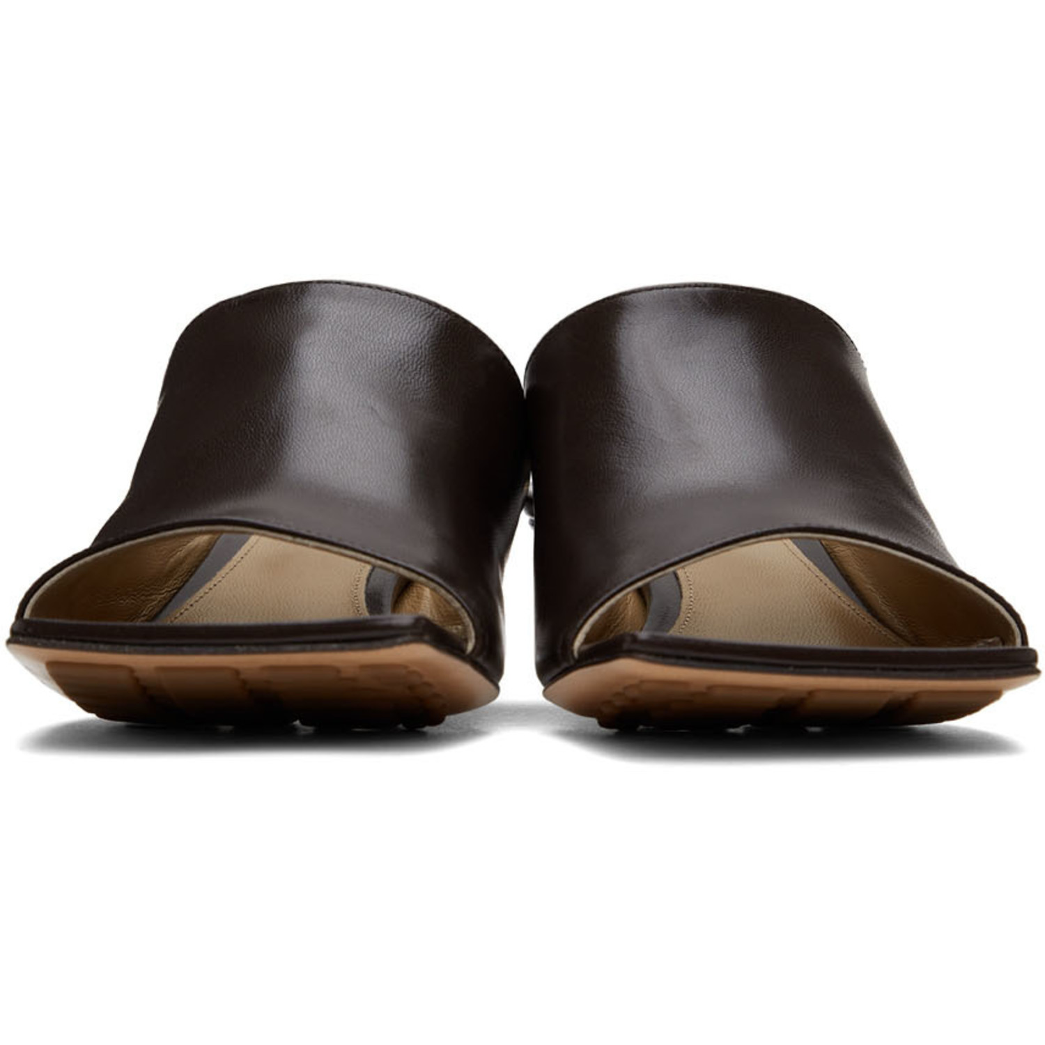  Bottega Veneta Brown Stretch Mule Sandals 