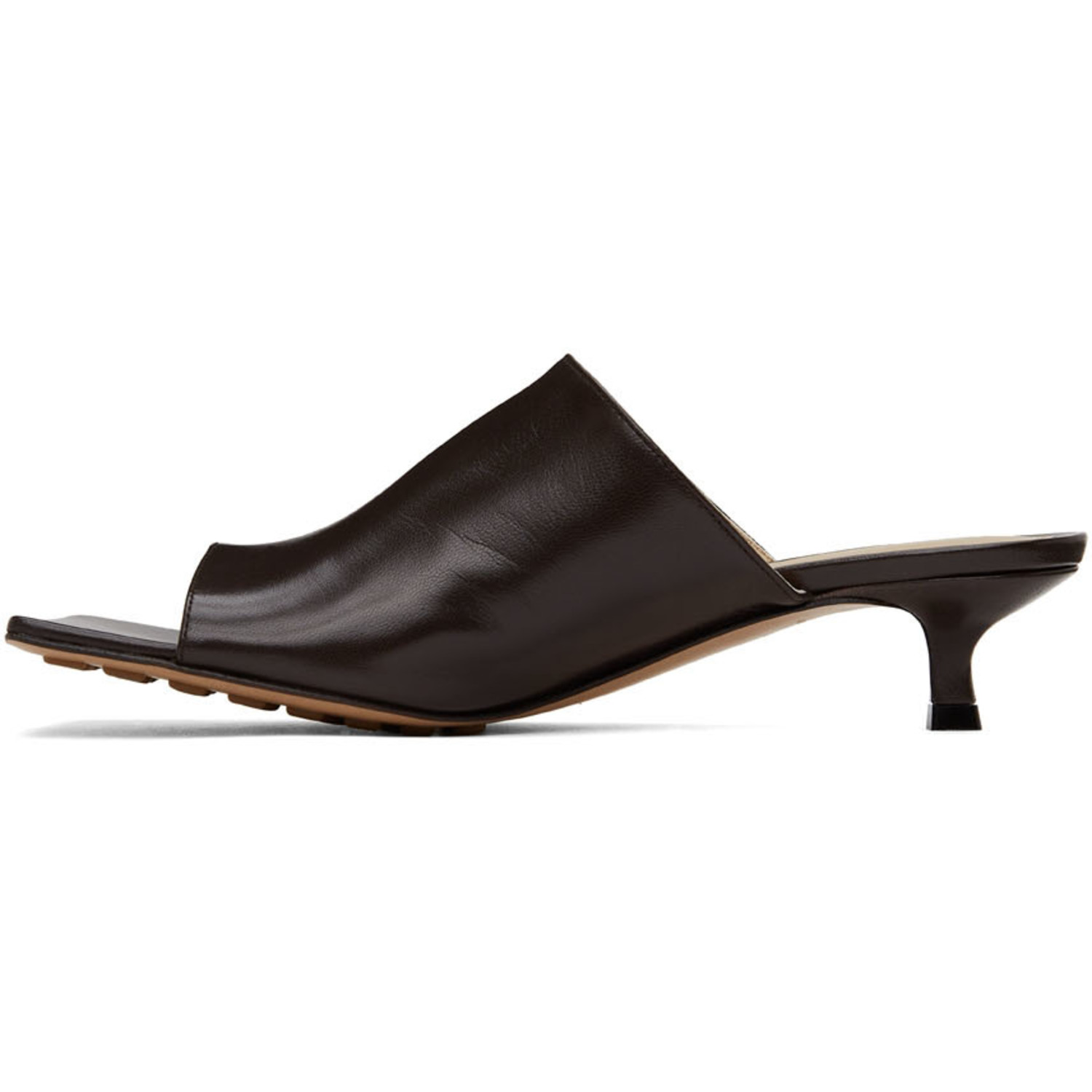  Bottega Veneta Brown Stretch Mule Sandals 