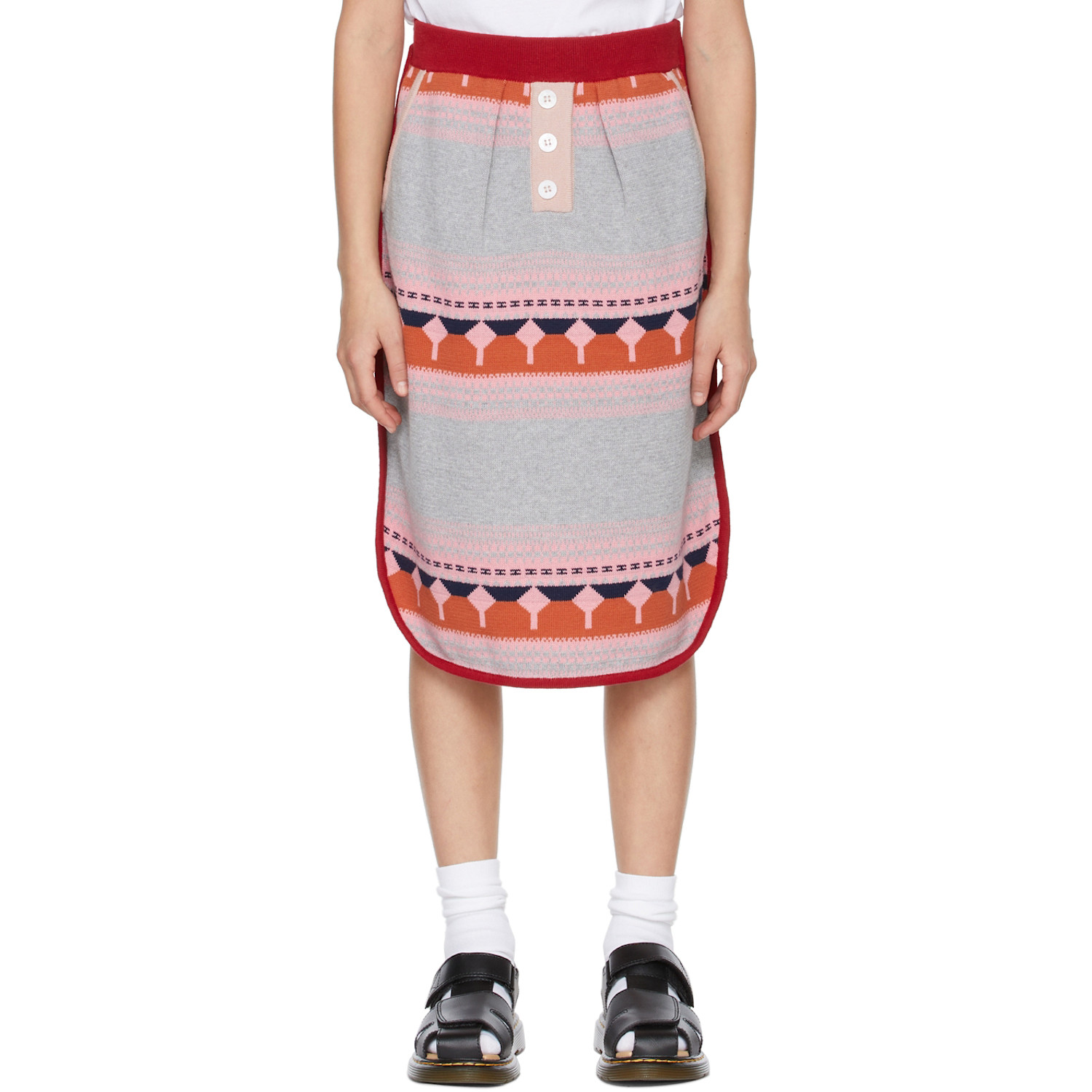  Ligne Noire Kids Multicolor Jacquard Stripes Skirt 