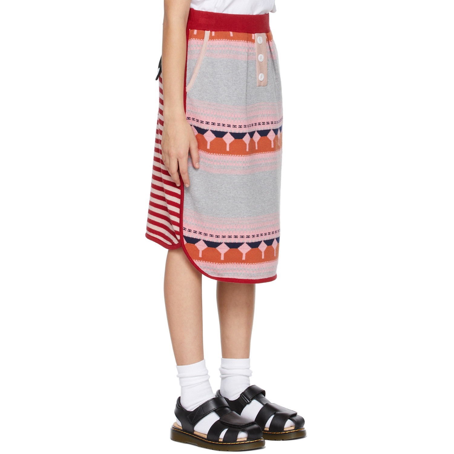  Ligne Noire Kids Multicolor Jacquard Stripes Skirt 