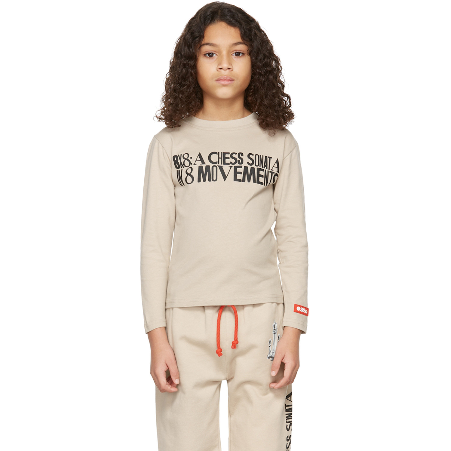  032c Ssense Exclusive Kids Beige Chess Long Sleeve T-shirt 