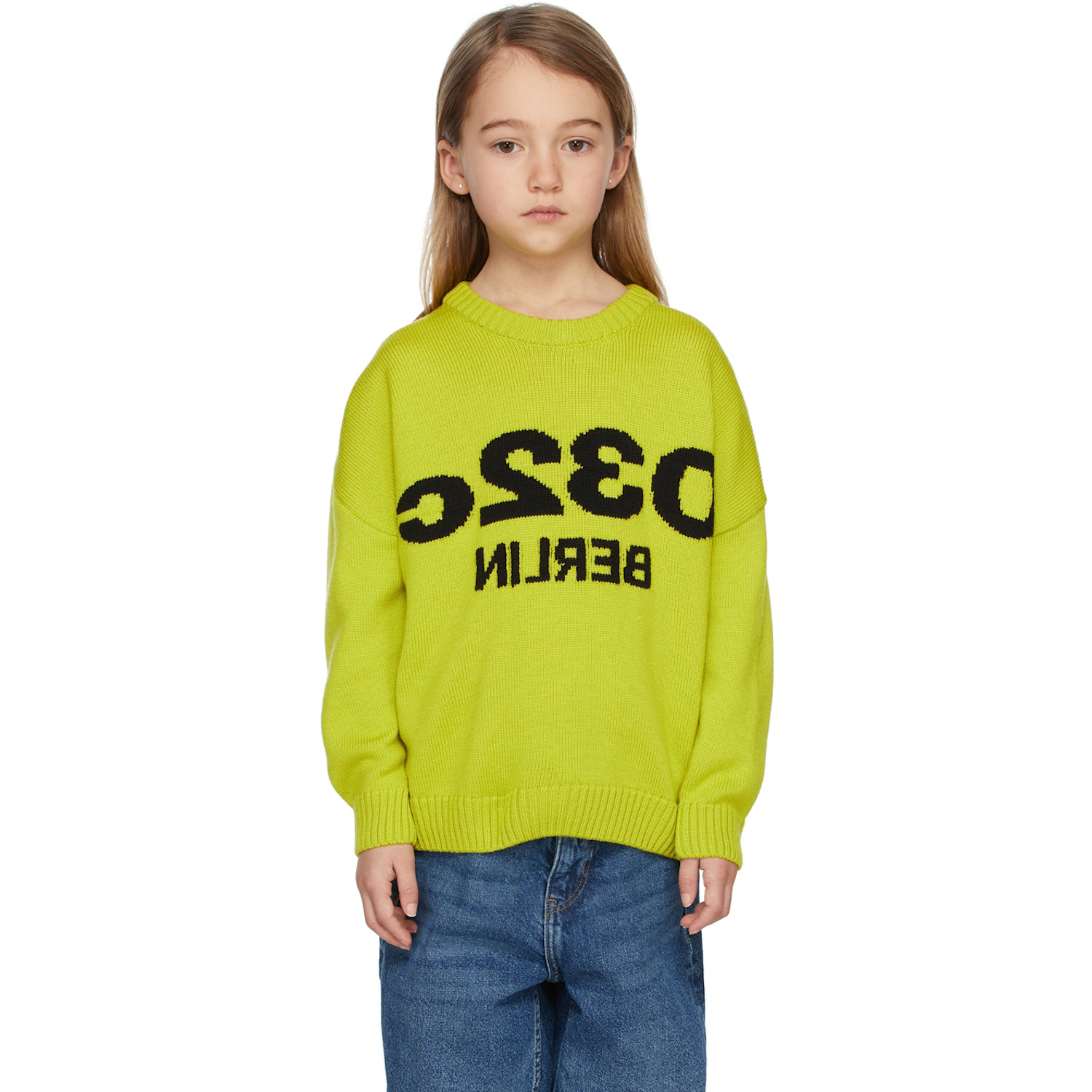  032c Ssense Exclusive Kids Green Selfie Sweater 