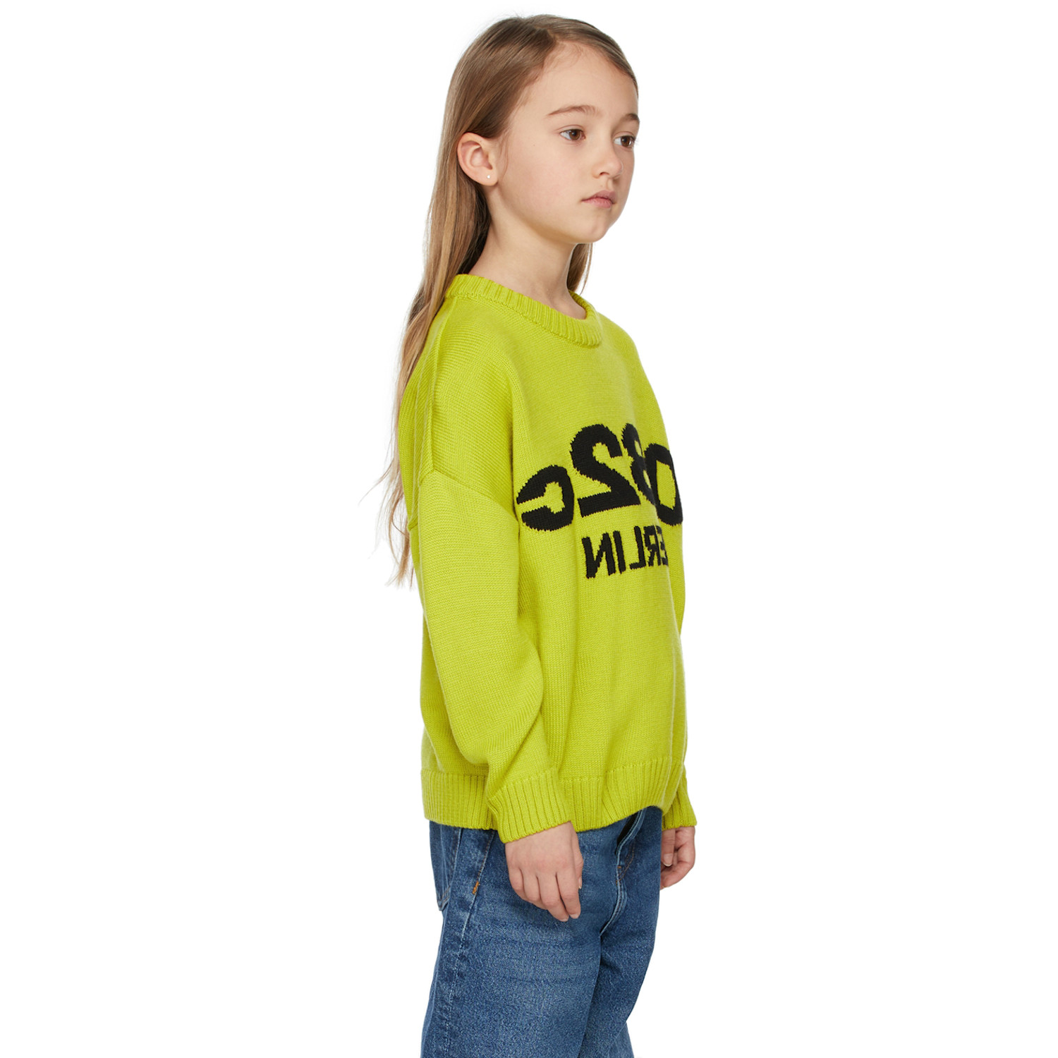  032c Ssense Exclusive Kids Green Selfie Sweater 