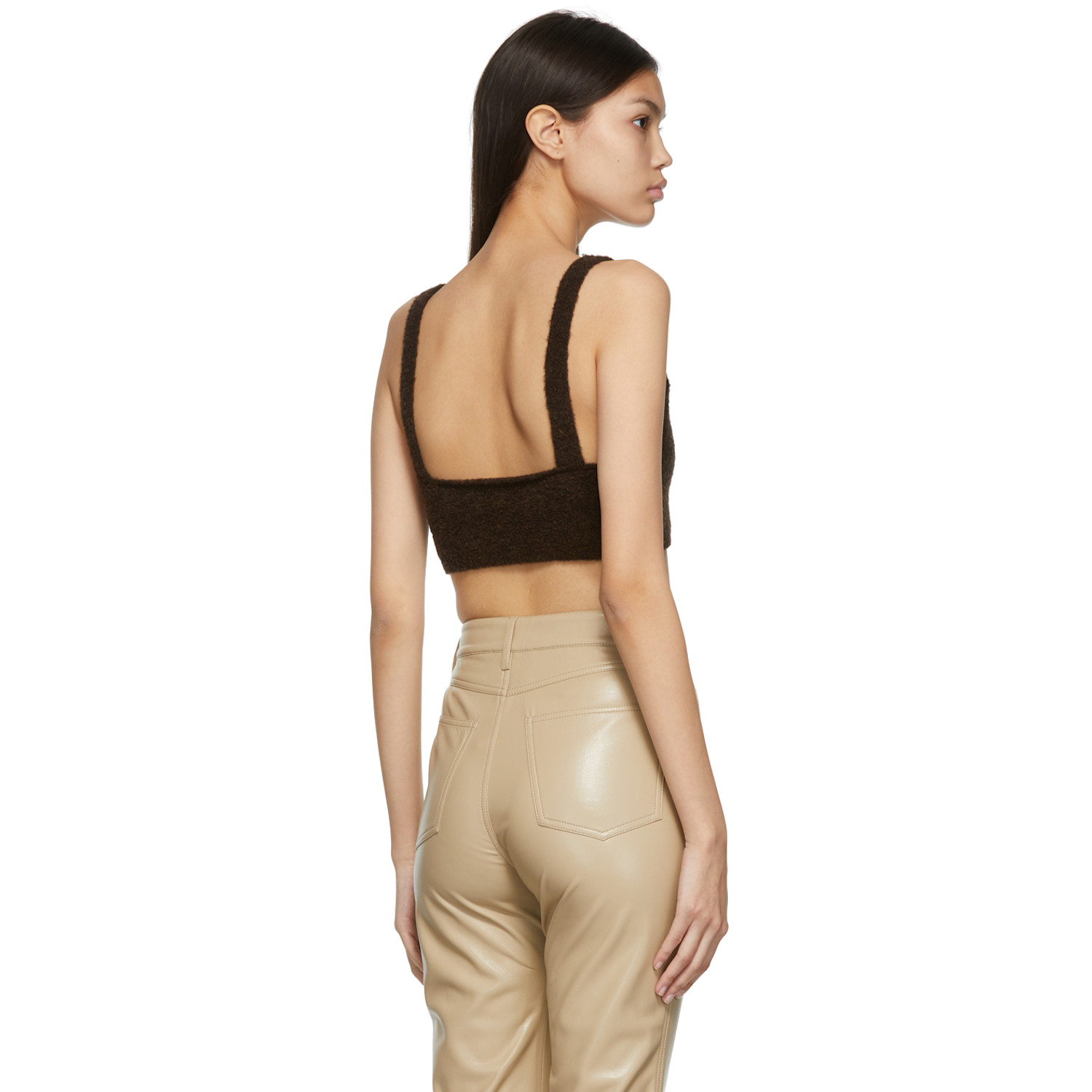  Nanushka Brown Bouclé Zosia Compact Bra 