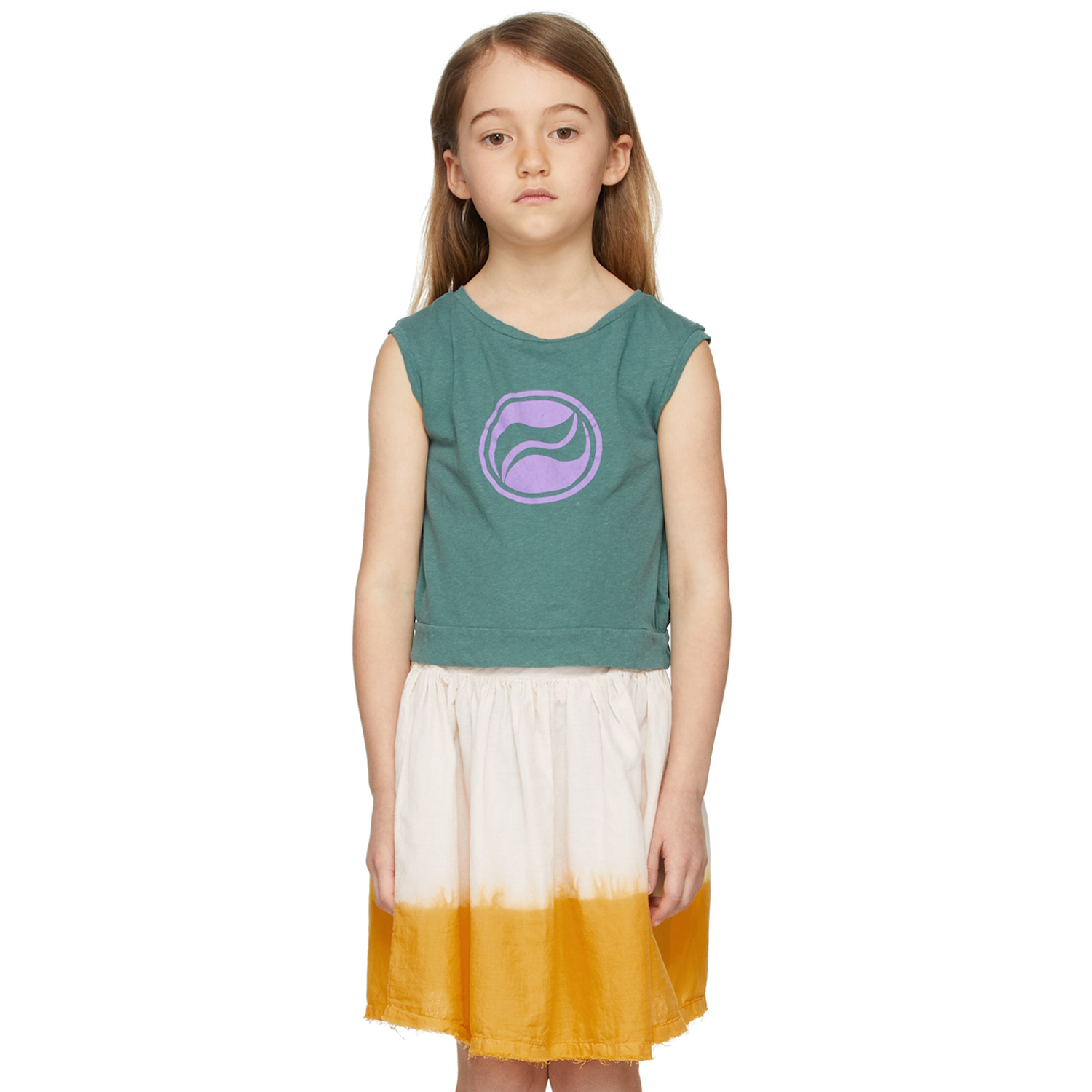  Longlivethequeen Kids Green Logo Tank Top 
