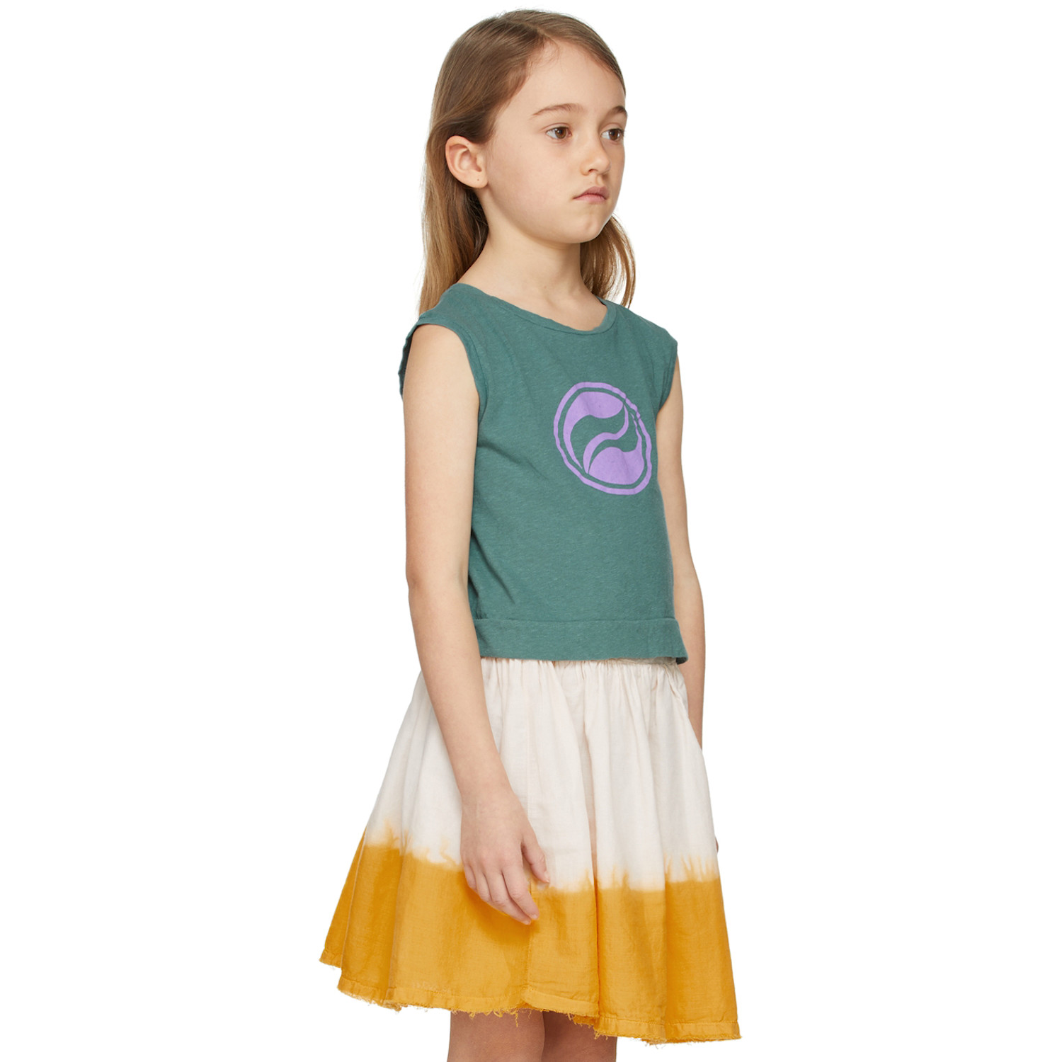  Longlivethequeen Kids Green Logo Tank Top 