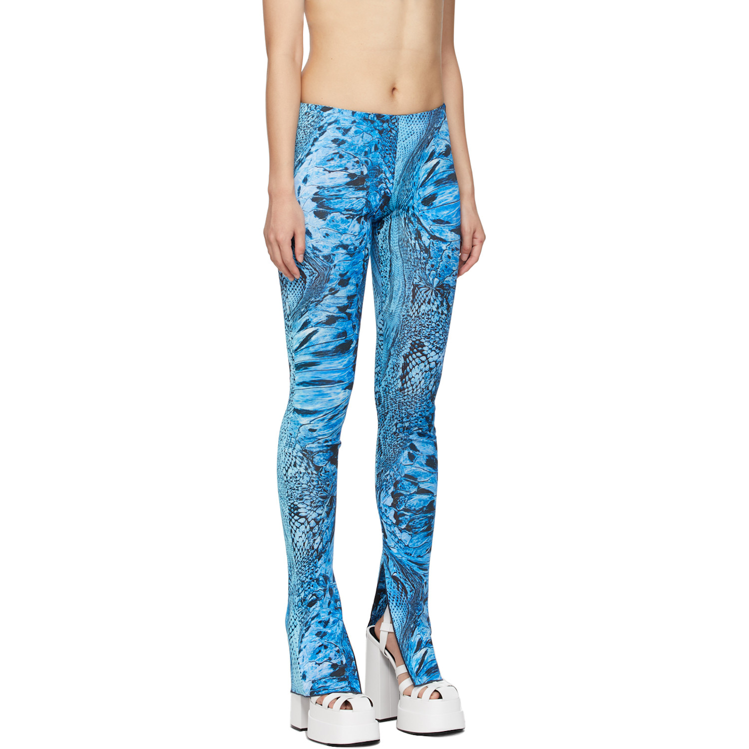  Blumarine Blue Snake Leggings 